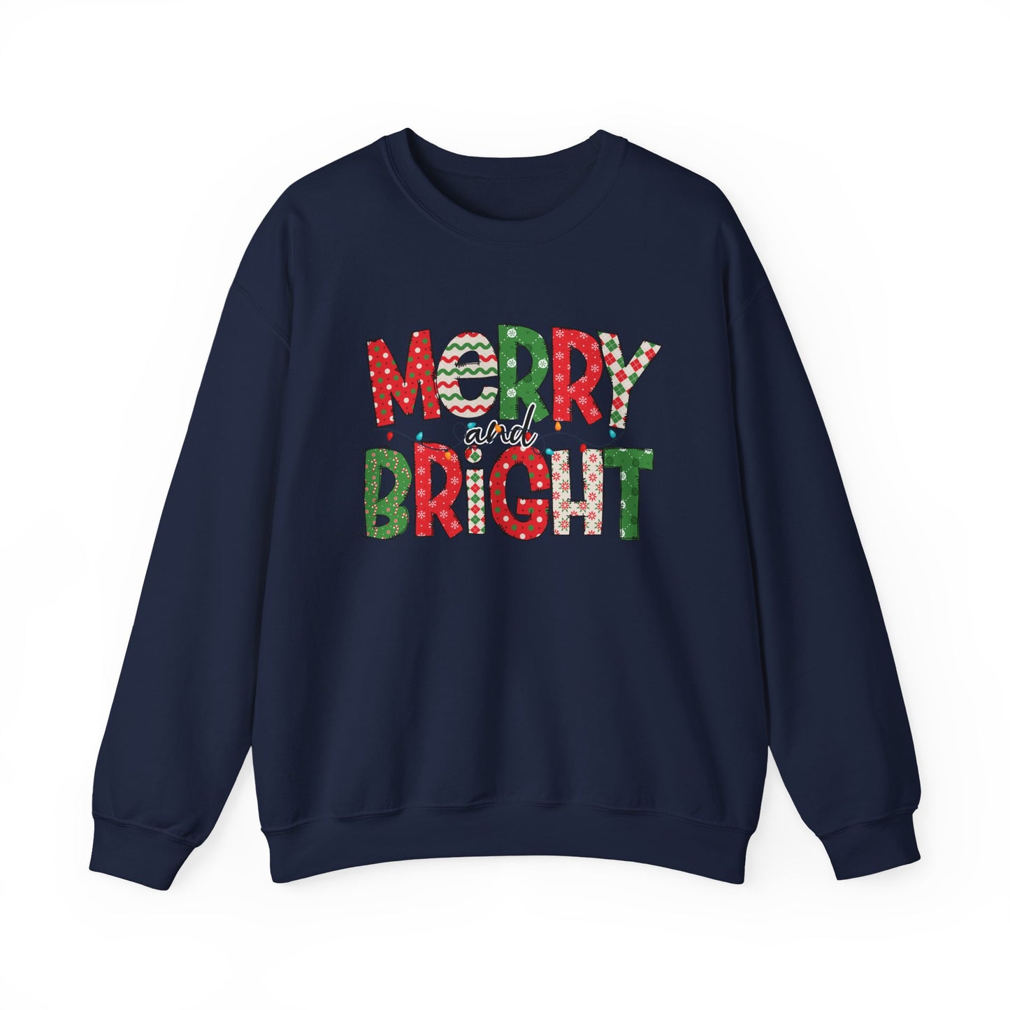 Merry and Bright Crewneck Sweatshirt — Festive Holiday Sweatshirt