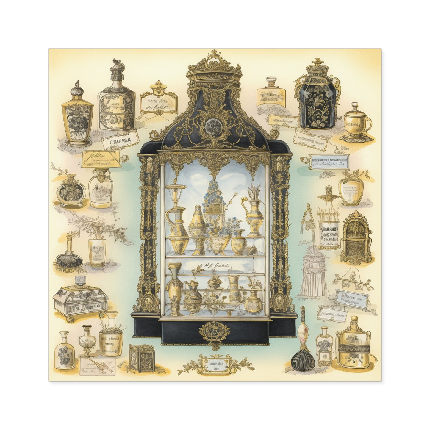 Antique Apothecary Label Square Decal #3