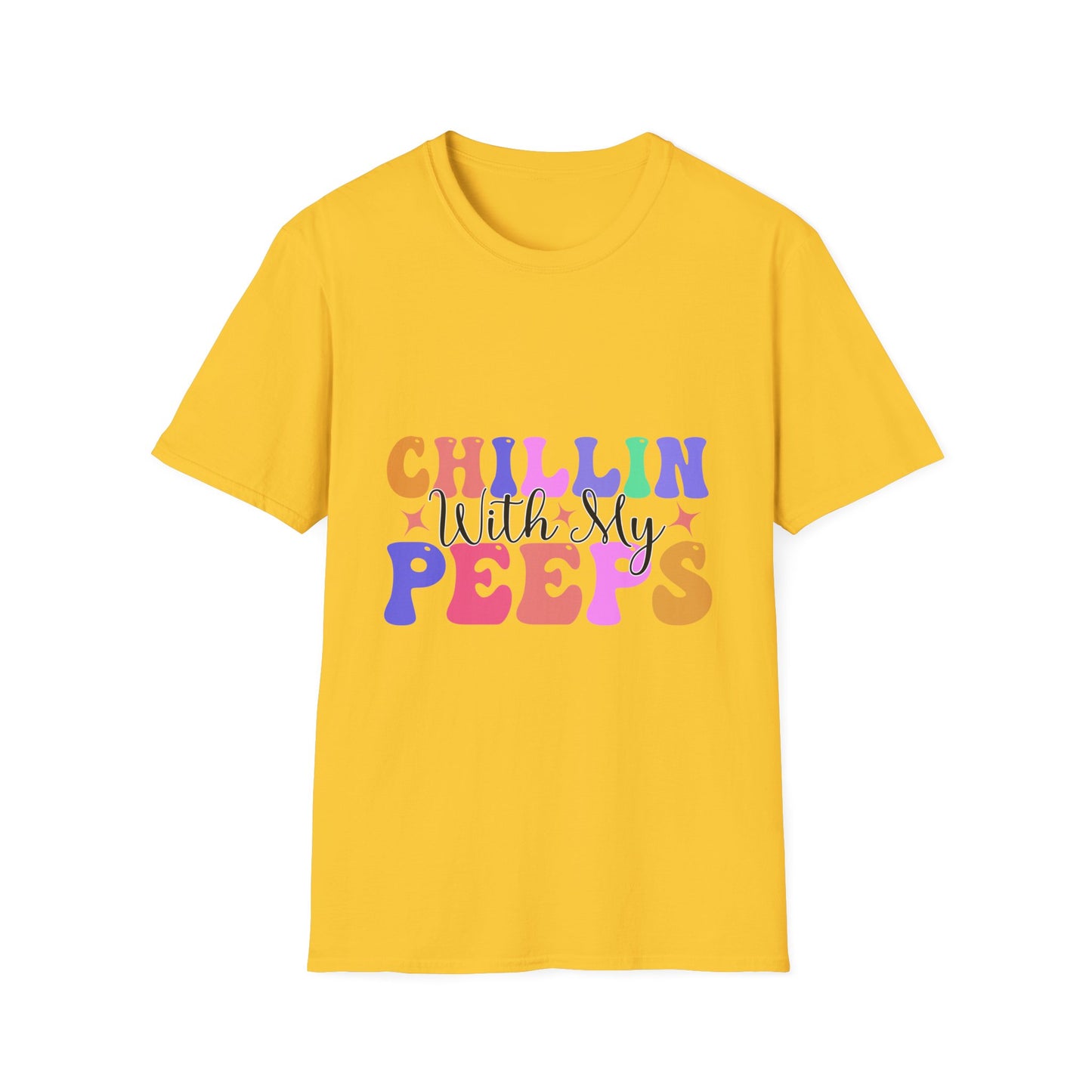 Chillin With My Peeps Unisex T-Shirt, Casual Summer Tee, Friendship Gift, Fun Vibe Shirt, Perfect for Relaxing