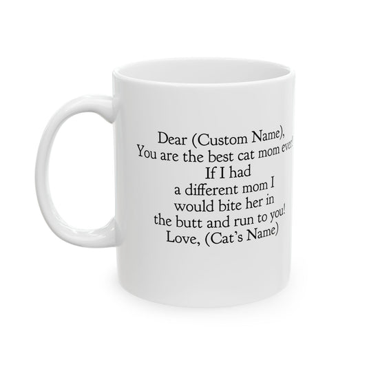 Personalized Ceramic Coffee Mug for Mom - Best Cat Mom Ever Gift