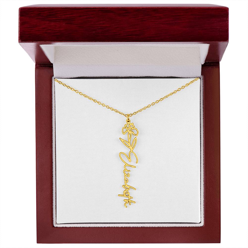 Personalized Name and Birth Flower Necklace