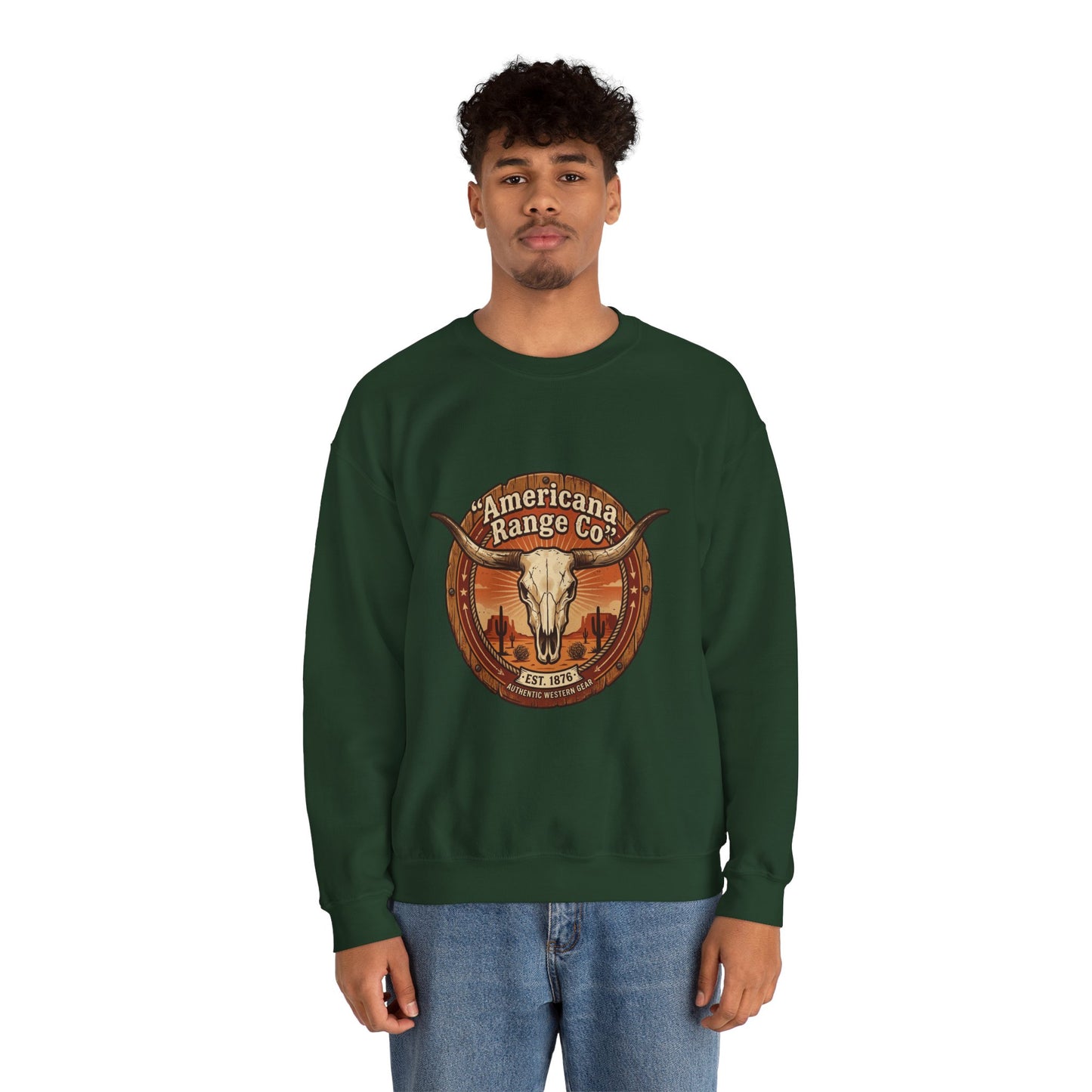 Americana Range Co. Skull Crest Sweatshirt | Western, Vintage Frontier