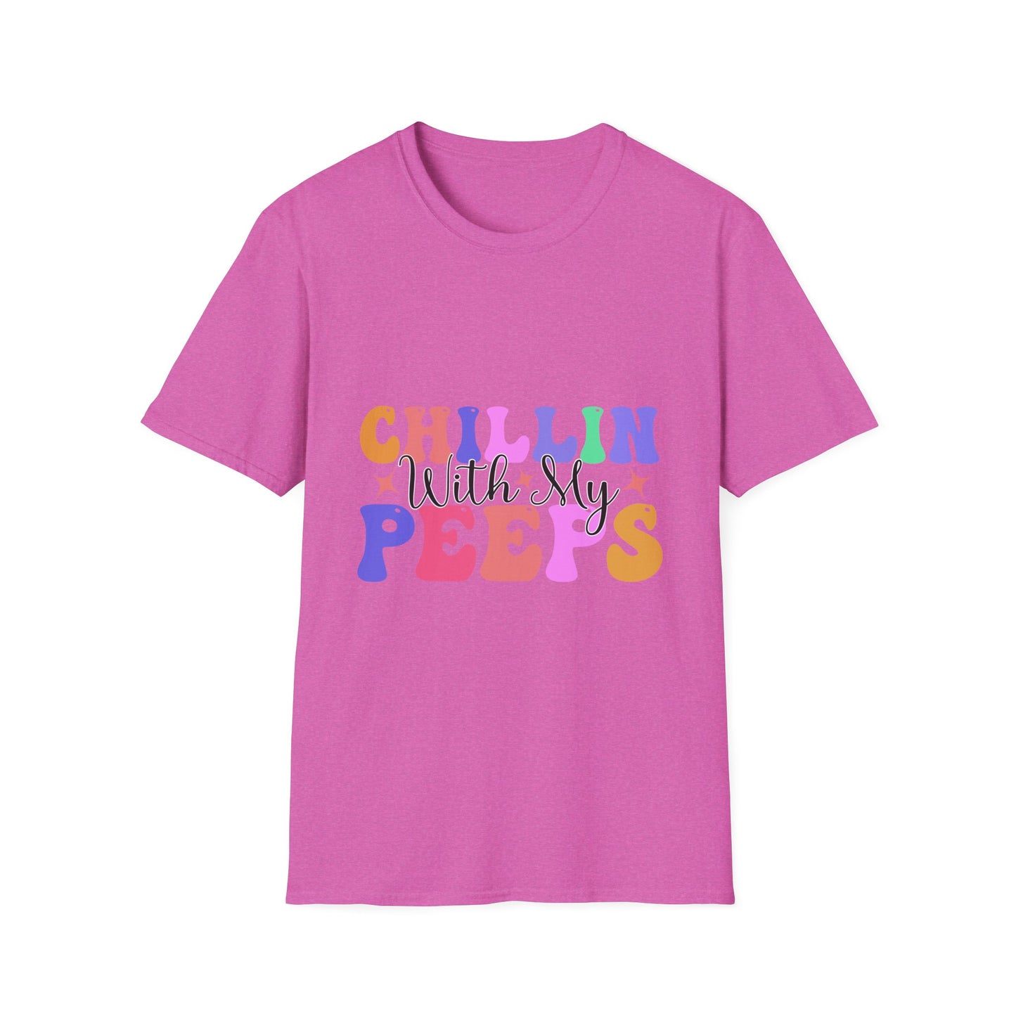 Chillin With My Peeps Unisex T-Shirt, Casual Summer Tee, Friendship Gift, Fun Vibe Shirt, Perfect for Relaxing