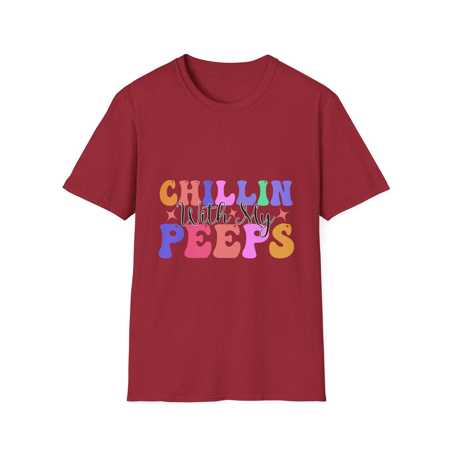 Chillin With My Peeps Unisex T-Shirt, Casual Summer Tee, Friendship Gift, Fun Vibe Shirt, Perfect for Relaxing