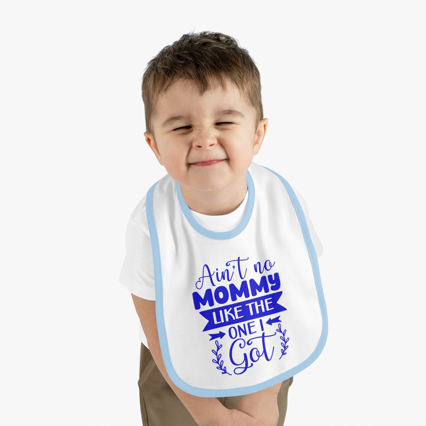 Baby Bibs, Personalized Contrast Trim Bib for Mealtime Fun, Secure Velcro Closure Teething Bibs, Best Baby Gift for New Parents
