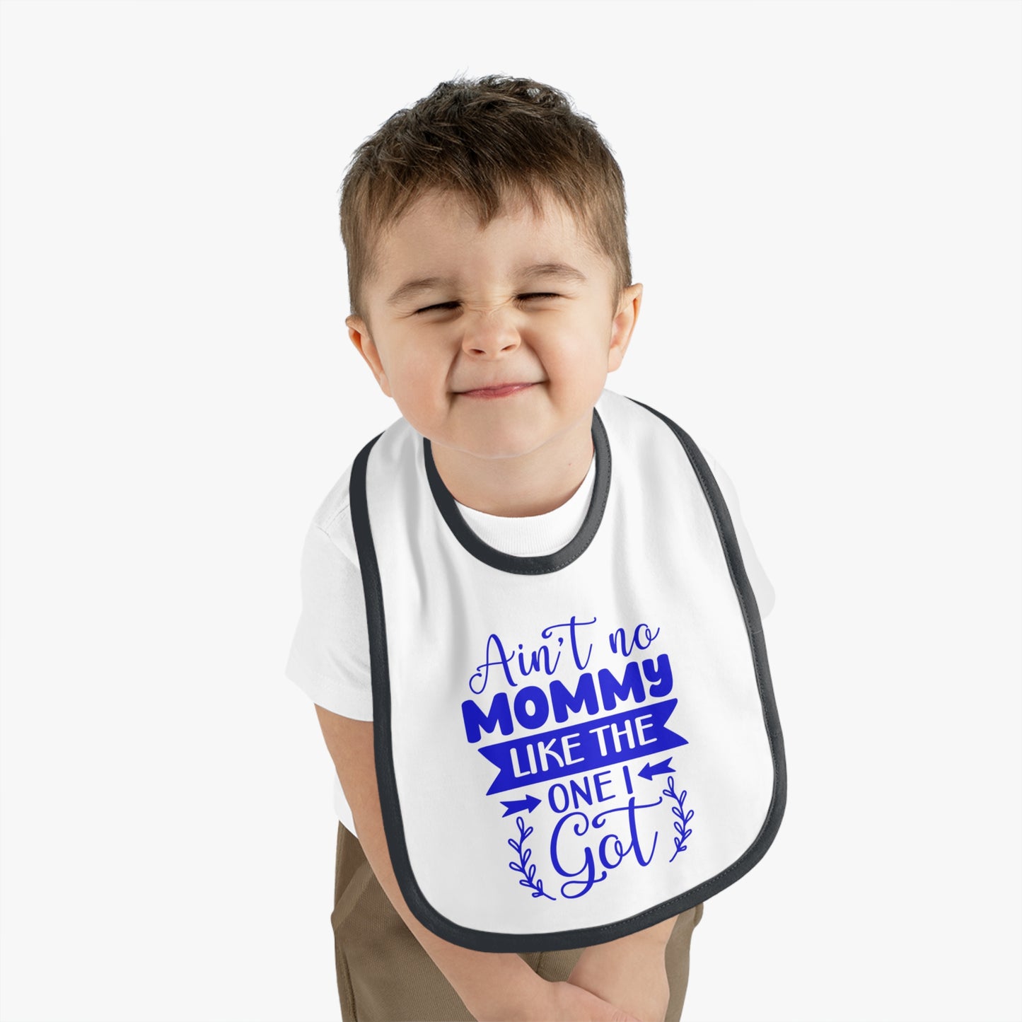 Baby Bibs, Personalized Contrast Trim Bib for Mealtime Fun, Secure Velcro Closure Teething Bibs, Best Baby Gift for New Parents