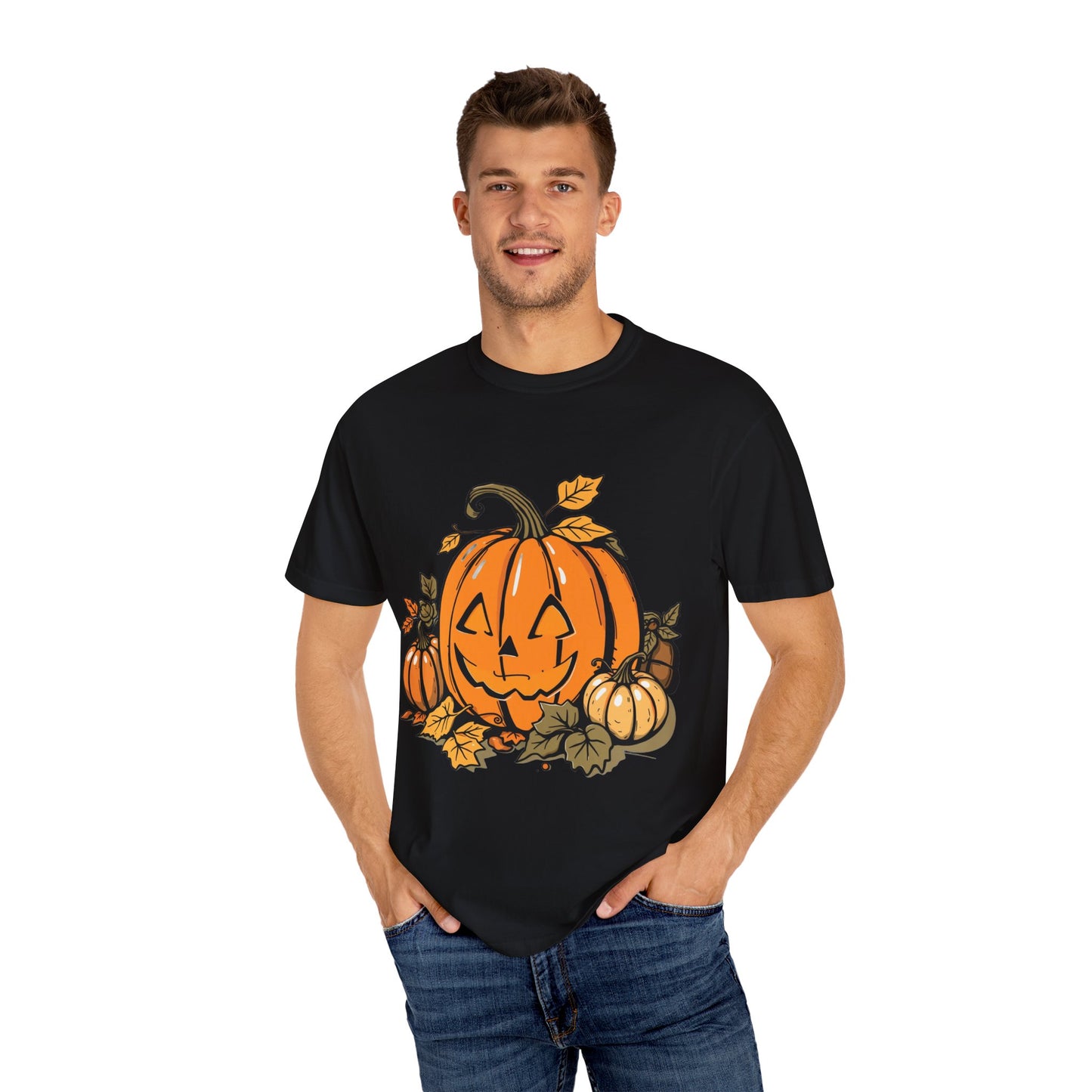 Comfort Colors Pumpkin Shirt | Womens Halloween Fall Graphic Tee
