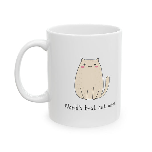 Cat Mom Coffee Mug (11oz & 15oz) - World's Best Cat Mom Design