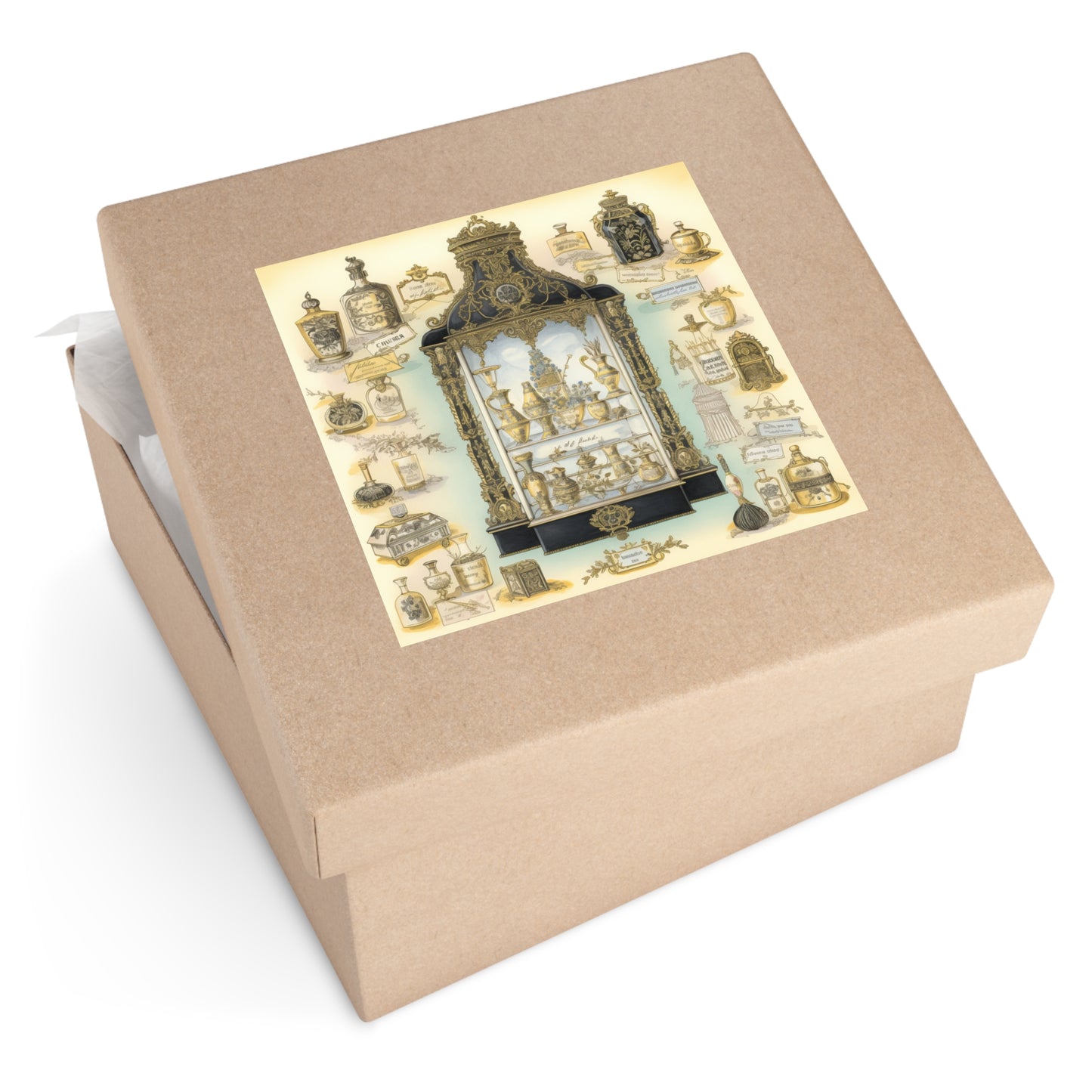 Antique Apothecary Label Square Decal #3