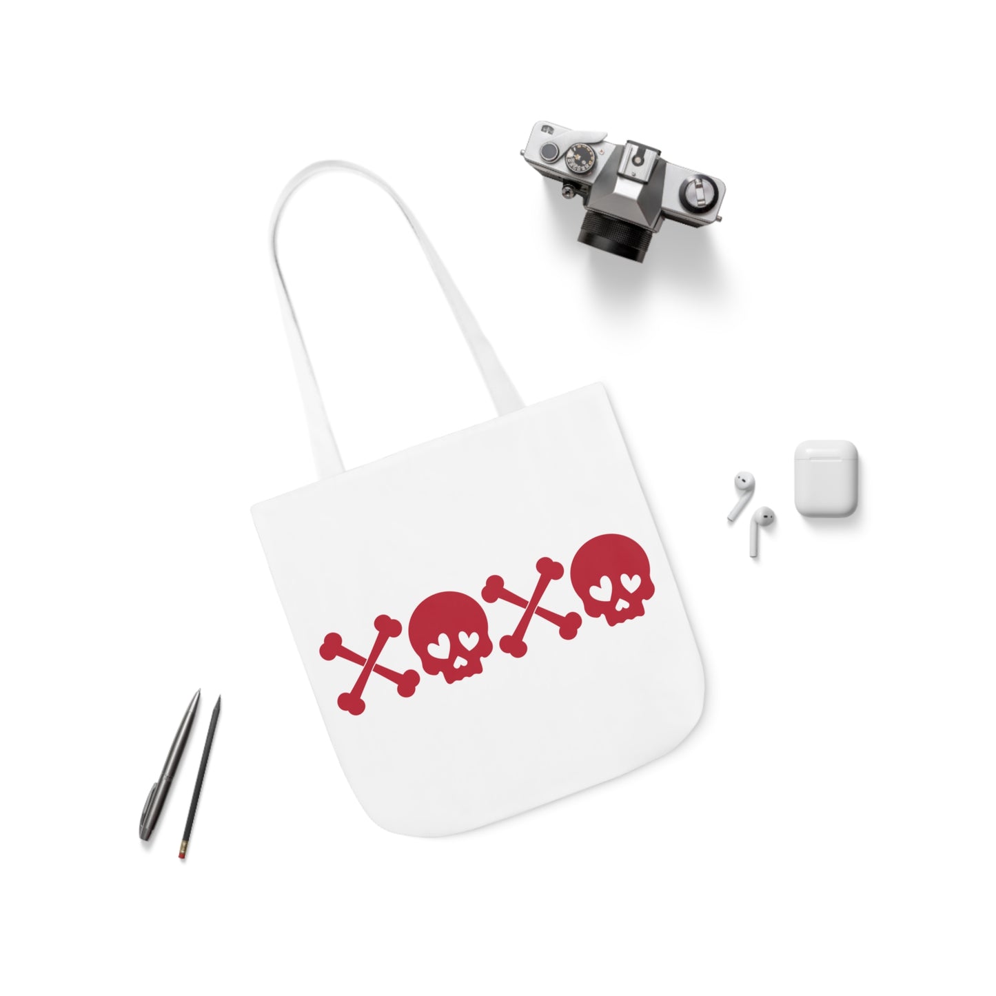 Skull Polyester Canvas Tote Bag Bag
