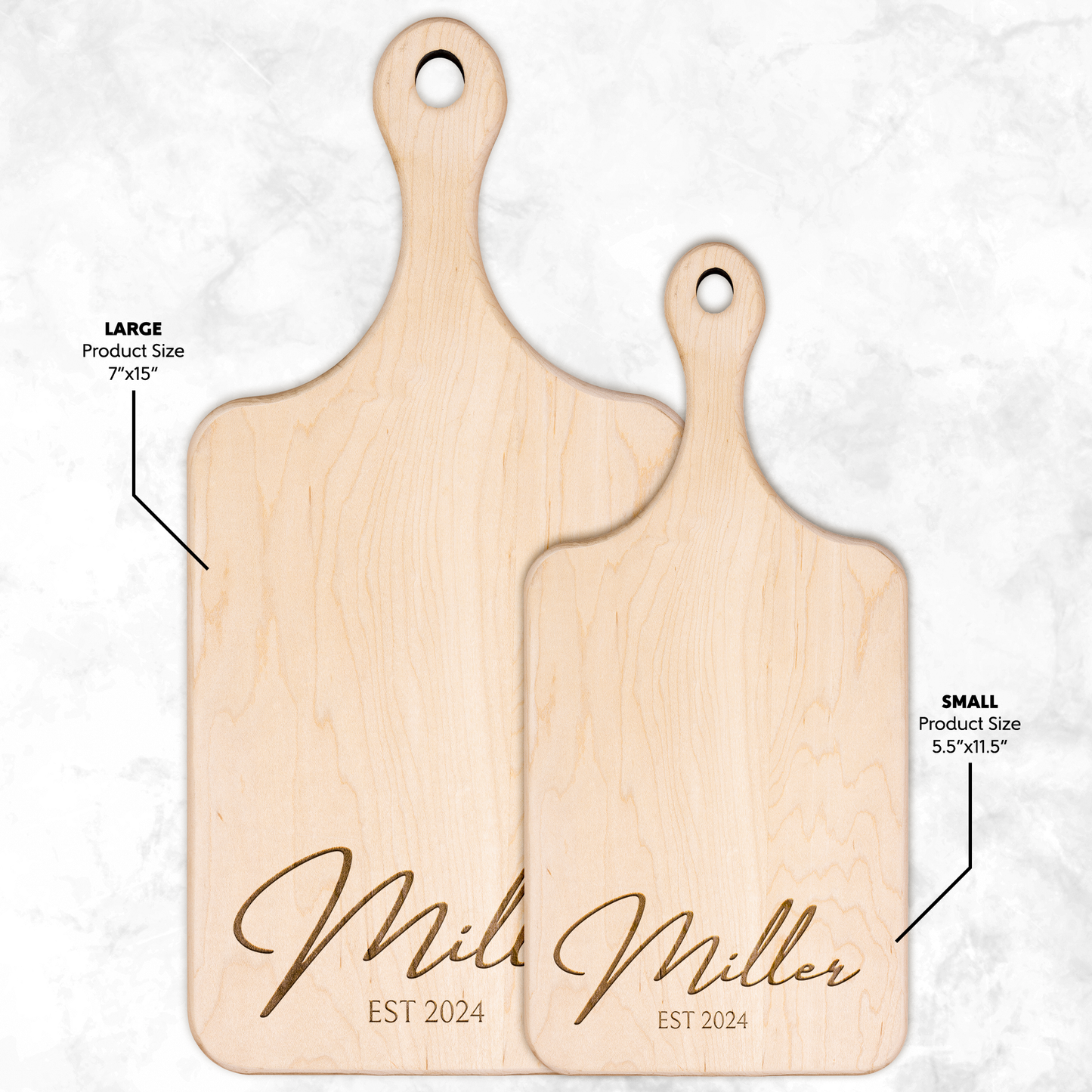 Personalized Hardwood Charcuterie Board - Made in USA