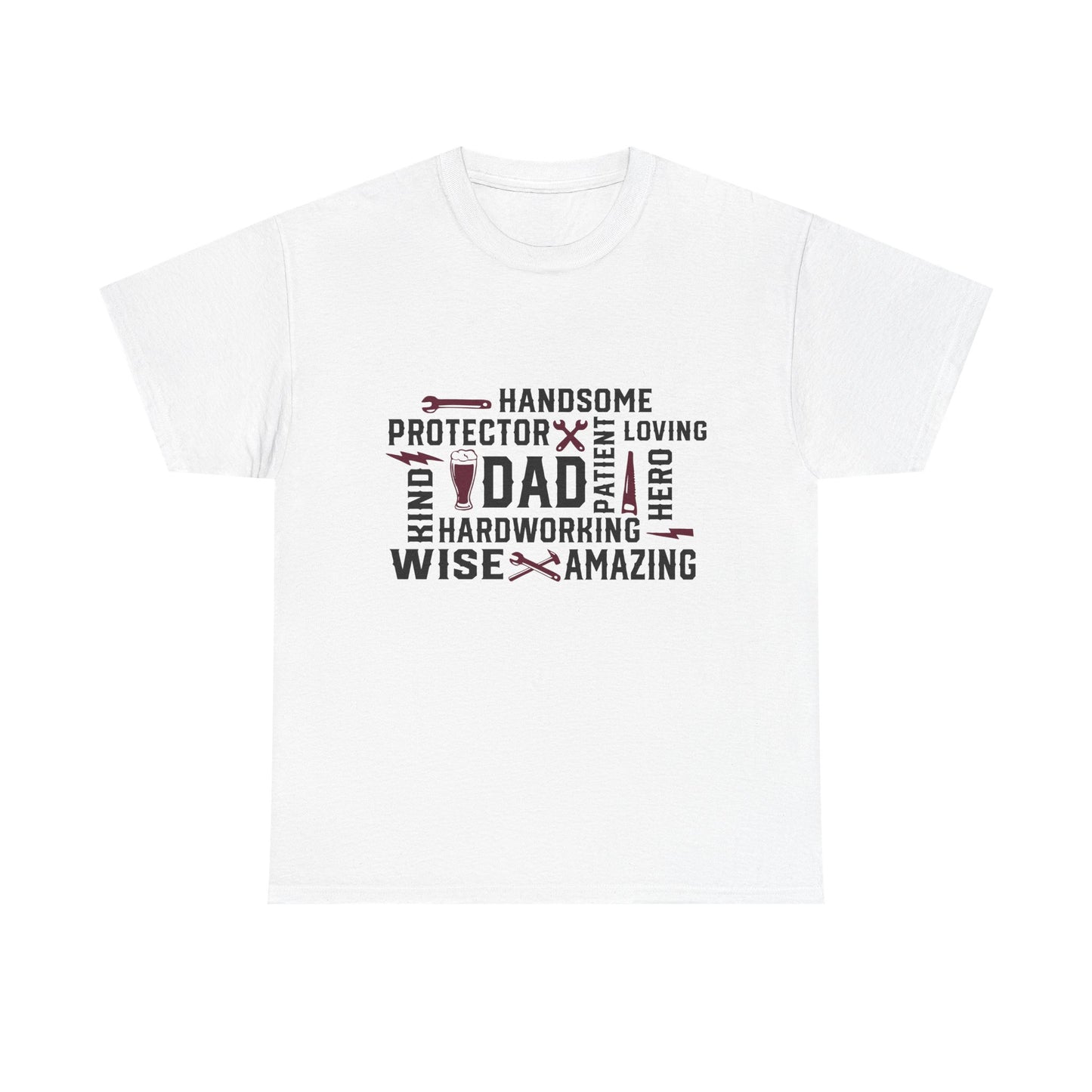 Father's Day Dad Word Art T-Shirt - Unisex Heavy Cotton Tee
