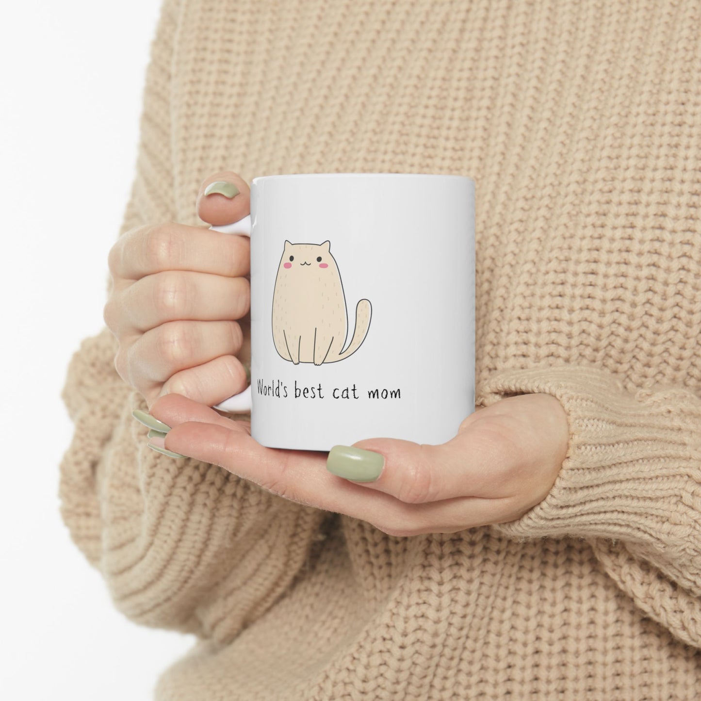 Cat Mom Coffee Mug (11oz & 15oz) - World's Best Cat Mom Design