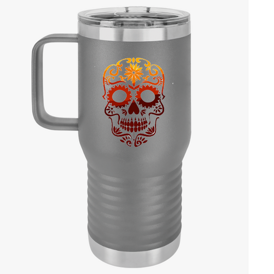 Sugar Skull Travel Mug, 20oz