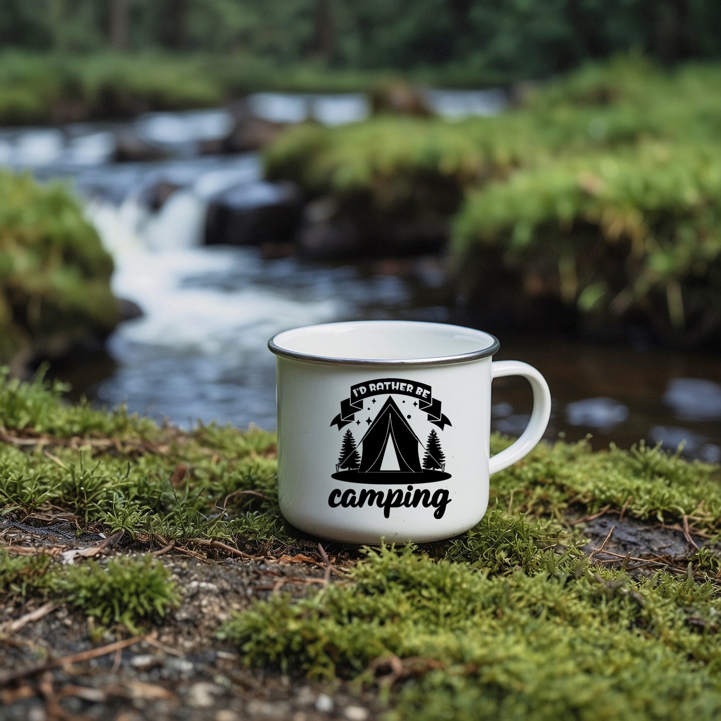 I'd Rather Be Camping Enamel Camping Mug
