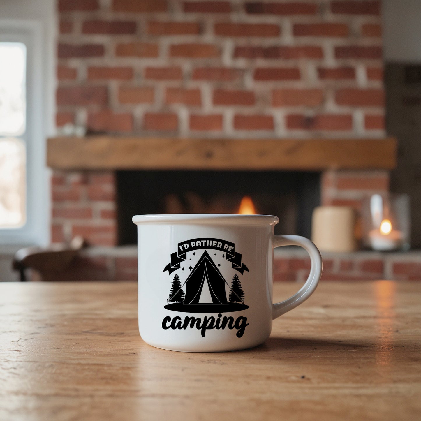 I'd Rather Be Camping Enamel Camping Mug