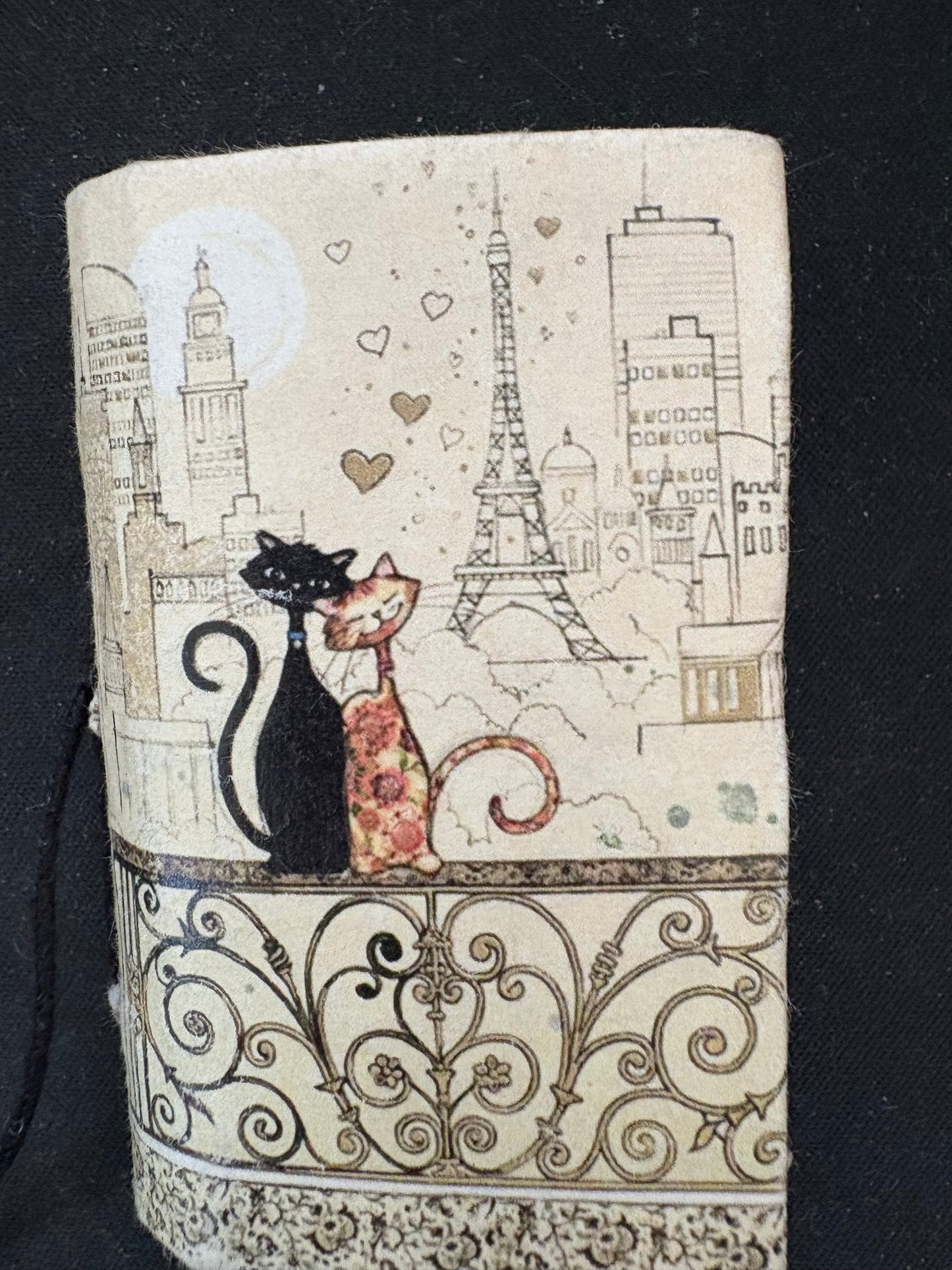 Vintage Cat Scene Mini Tie Journal