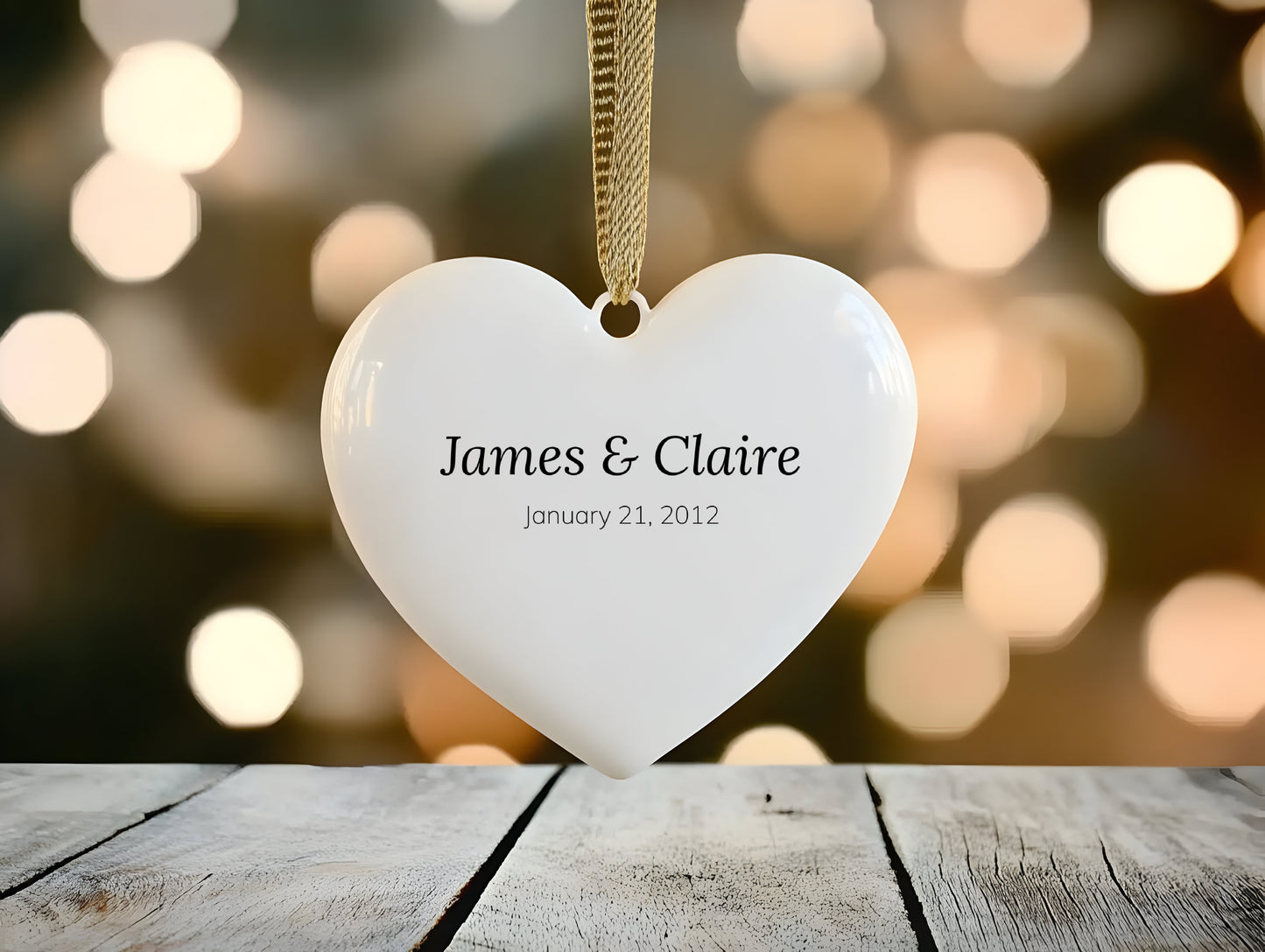 Personalized Heart-Shaped Ornament - Perfect for Weddings and Anniversaries