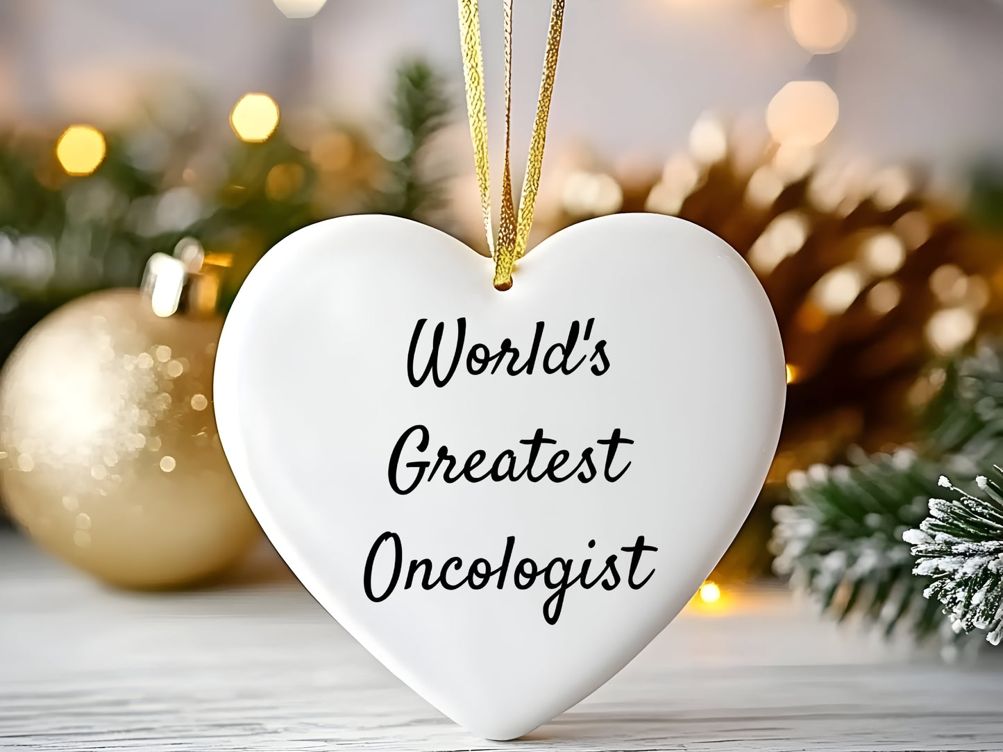 World's Greatest Oncologist Heart Ornament