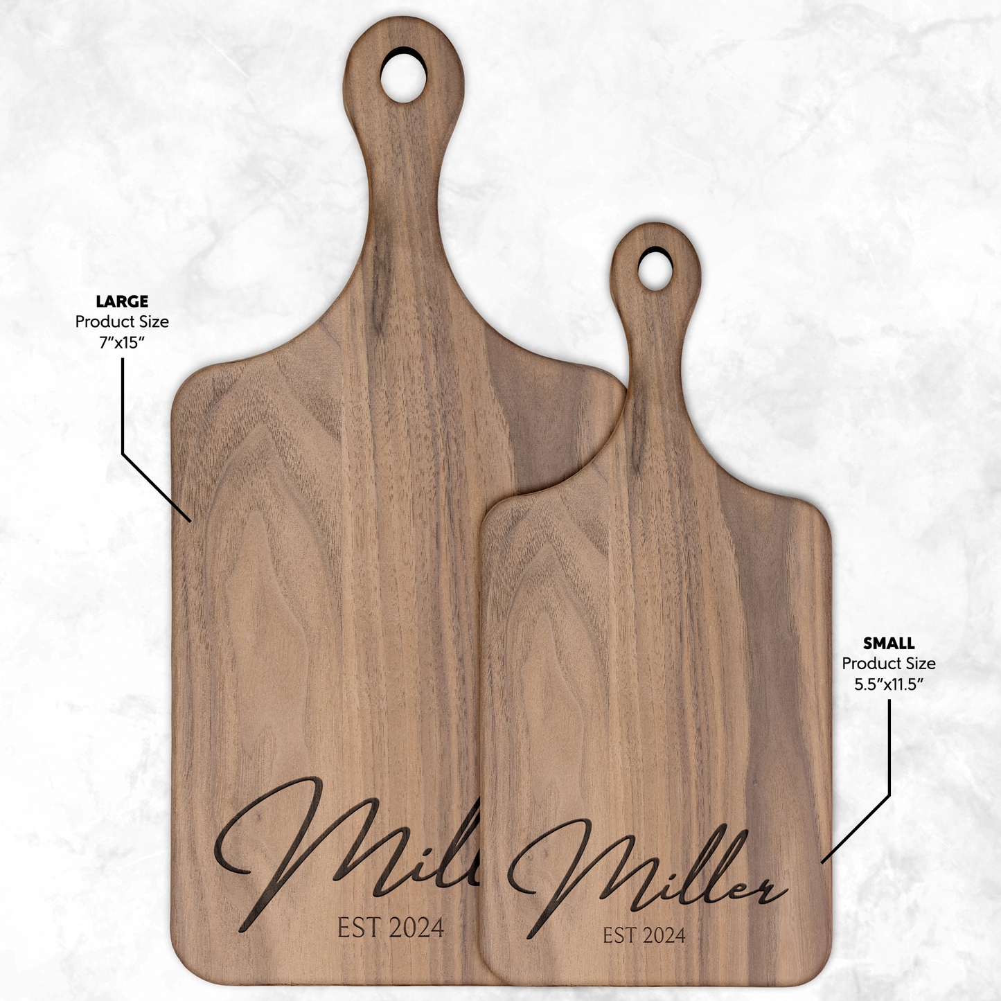 Personalized Hardwood Charcuterie Board - Made in USA