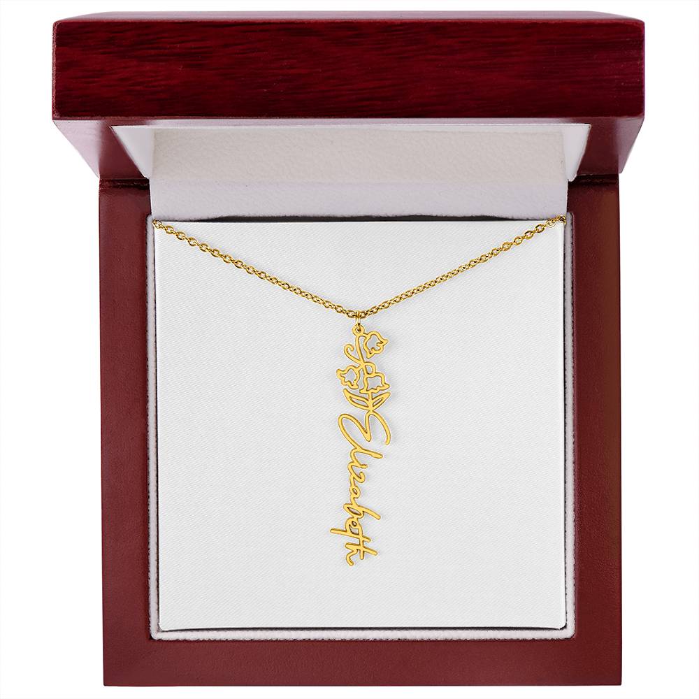 Personalized Name and Birth Flower Necklace