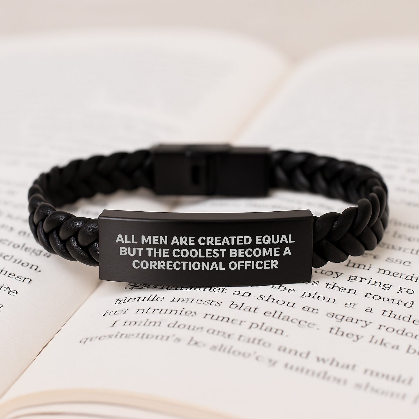 Funny Quotes for Correctional Officer Gifts, Interlaced Leather Bracelet for Men, Graduation Unique Gifts from Friends to Correctional Officer - Image 3