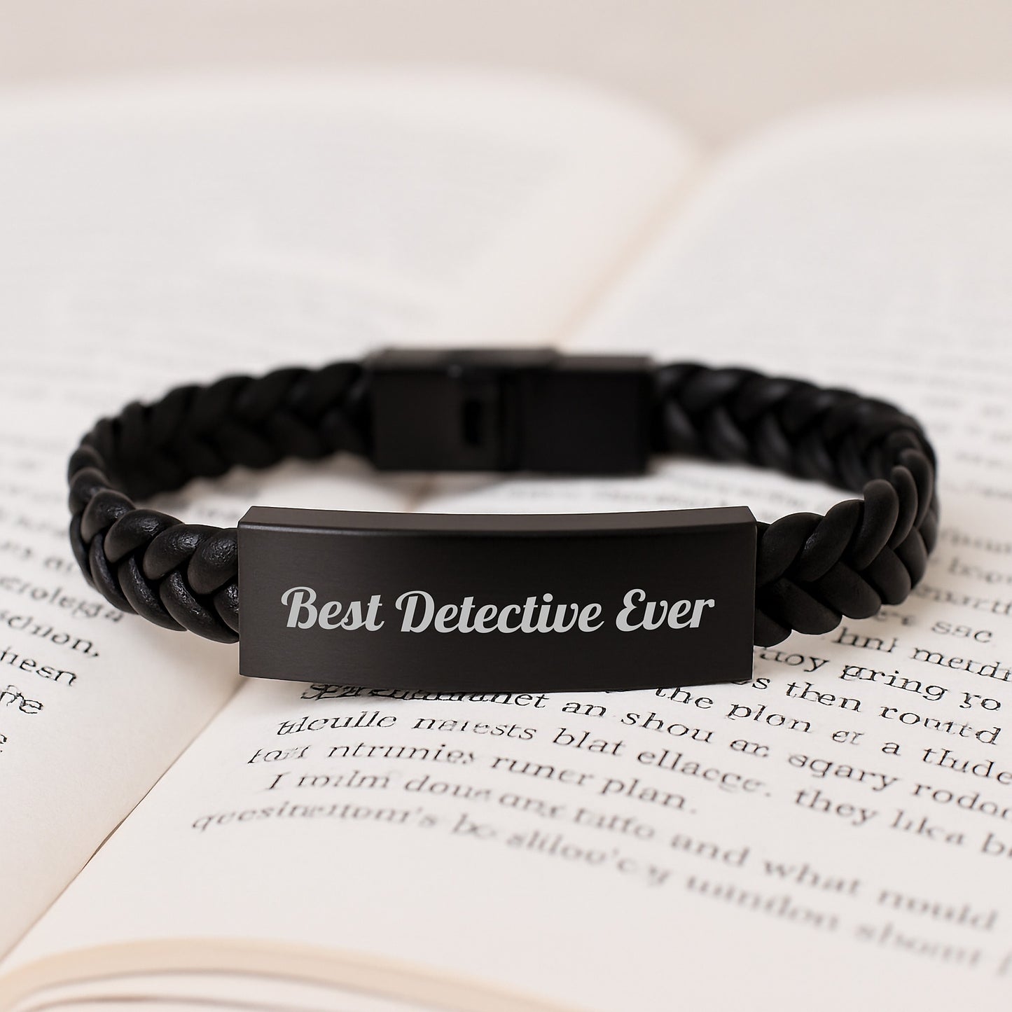 Funny Detective Gifts for Men, Best Detective Ever Interlaced Leather Bracelet, Gifts from Friends and Family for Graduation Unique Gifts - Image 3