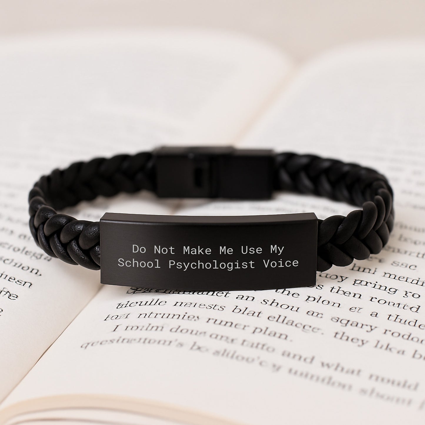 Funny Gifts for School Psychologist - School Psychologist Gifts from Friends - Interlaced Leather Bracelet, Graduation Unique Gifts for Men, Women, Family - Image 3