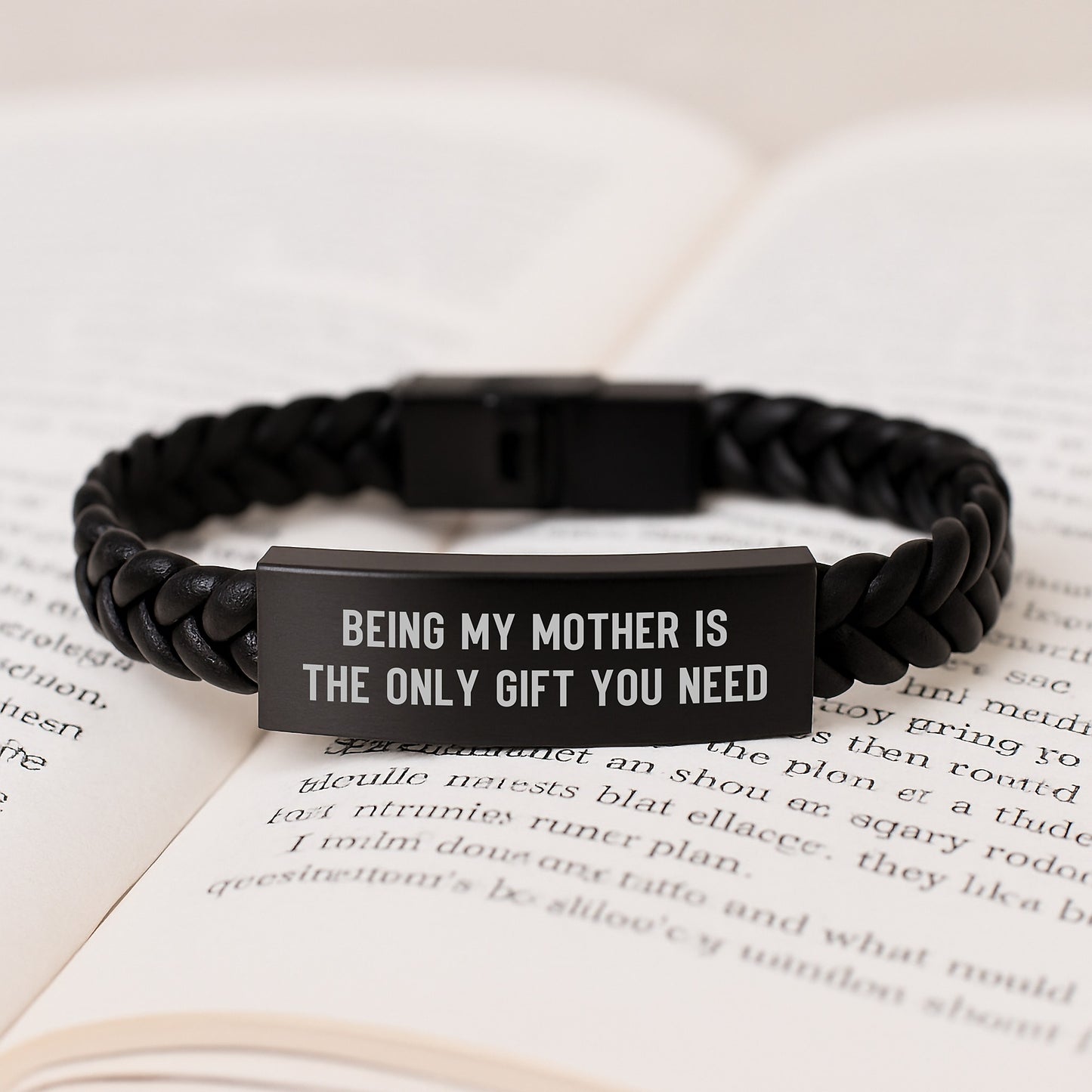 Gifts from Mom, Being My Mother Is The Only Gift You Need Interlaced Leather Bracelet for Mother's Graduation Unique Gifts - Image 3