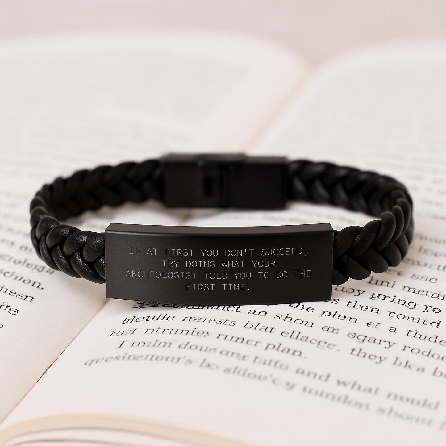 Funny Archeologist Gifts, Interlaced Leather Bracelet for Archeologist, Gifts from Friends to Archeologist Graduates, Inspirational Quote - Image 3