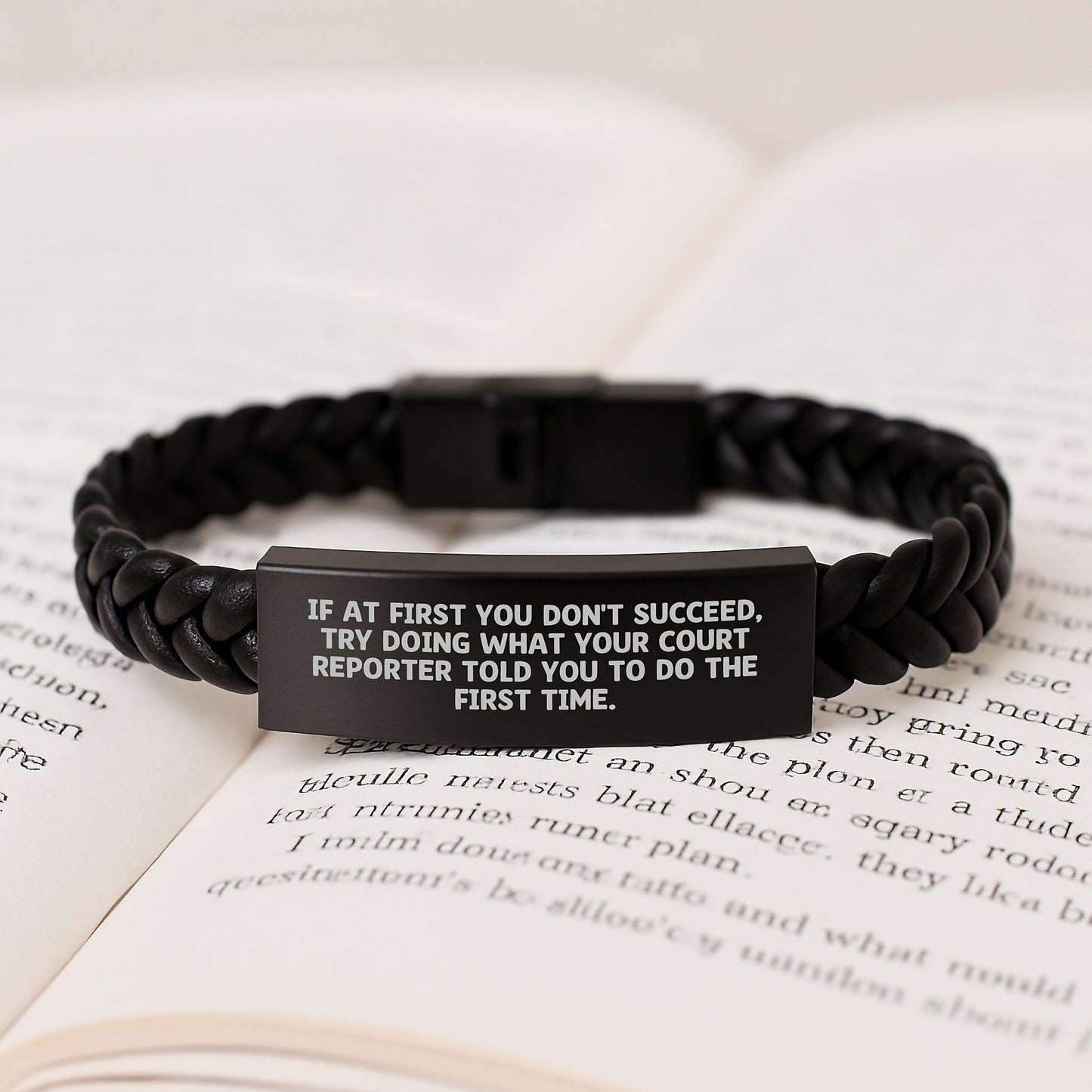 Court Reporter Humor Interlaced Leather Bracelet, Funny Quote Gifts for Court Reporters, Birthday Unique Gifts from Friends, Women's Accessories - Image 3