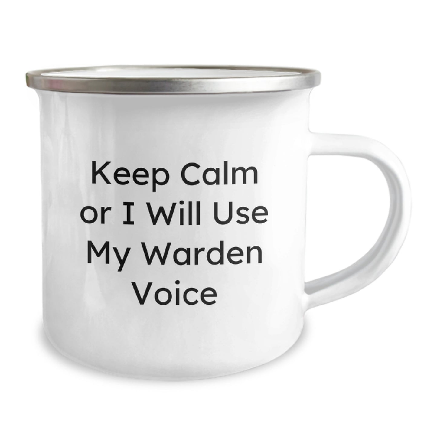 Warden Gifts for Graduation, Funny Camping Mug with 'Keep Calm Or I Will Use My Warden Voice' Quote, Gifts from Family, Friends, Coworkers - Unique Warden Mug for Men, Women, Warden Enthusiasts - Image 2