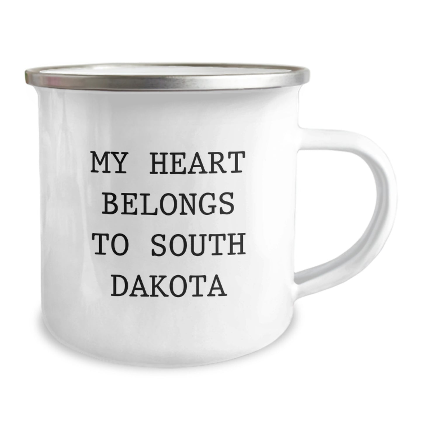 South Dakota Lovers Funny My Heart Belongs To South Dakota Camping Mug Gifts for Friends from South Dakota - Image 2
