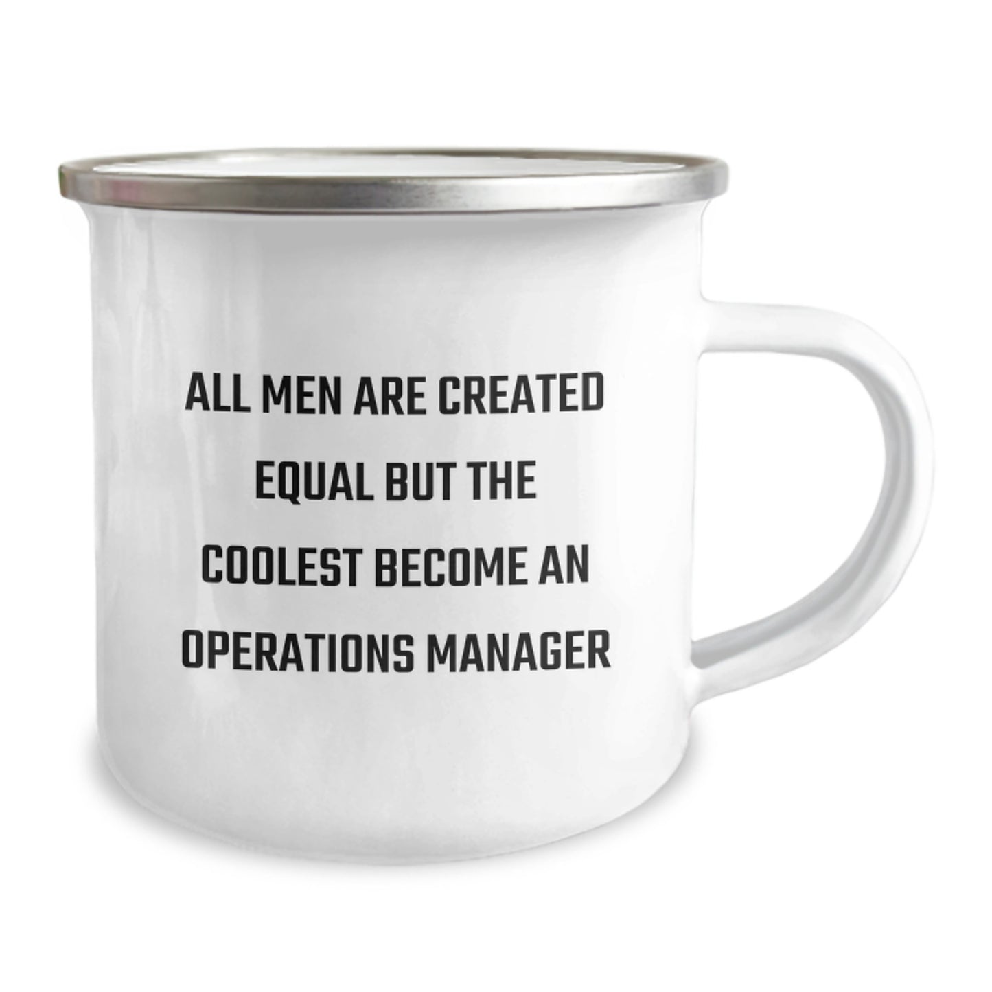 Funny Operations Manager Gifts, Cute Camping Mug for Graduation, 'All Men Are Created Equal But The Coolest Become An Operations Manager' Quote - Image 2