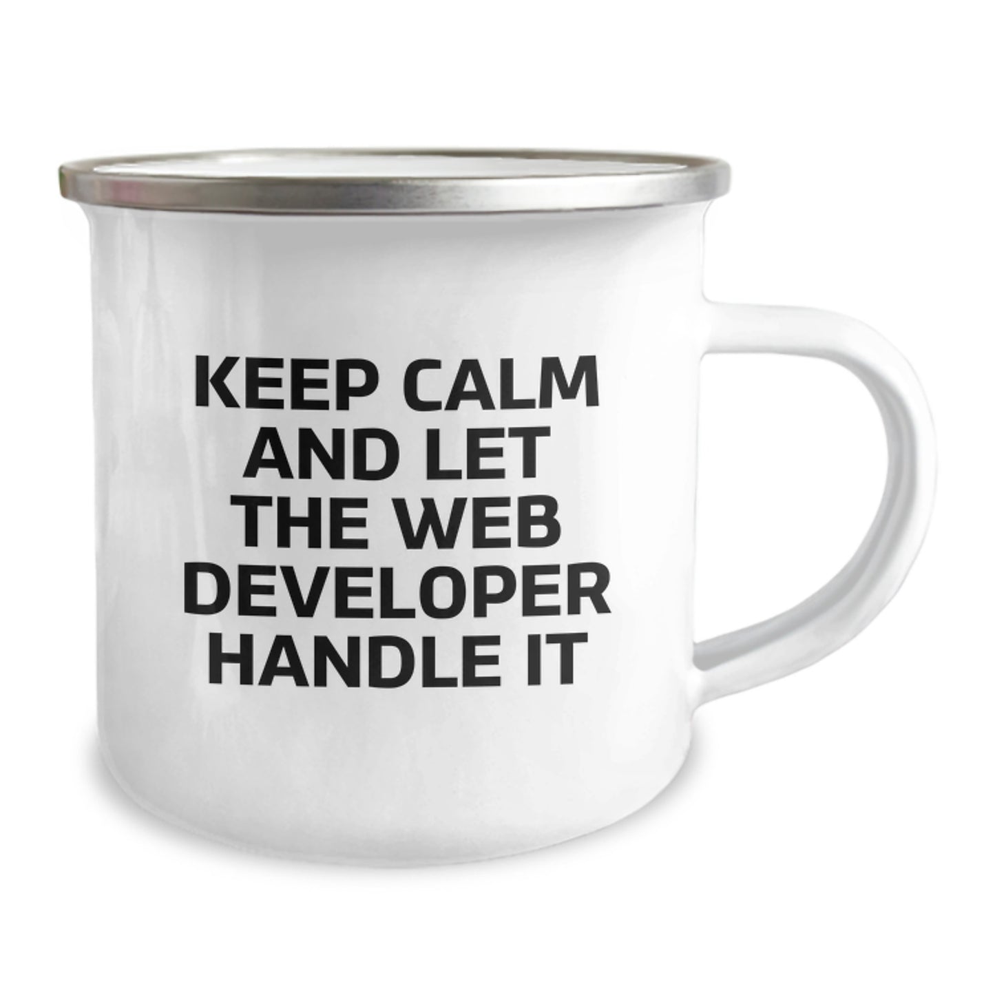 Funny Keep Calm Web Developer Birthday Unique Gifts from Friends for Men Camping Mug - Image 2