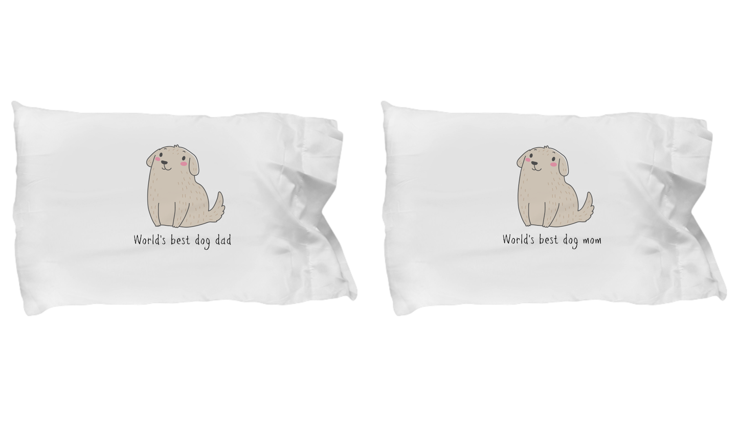 World's Best Dog Mom and Dad Pillowcase Set