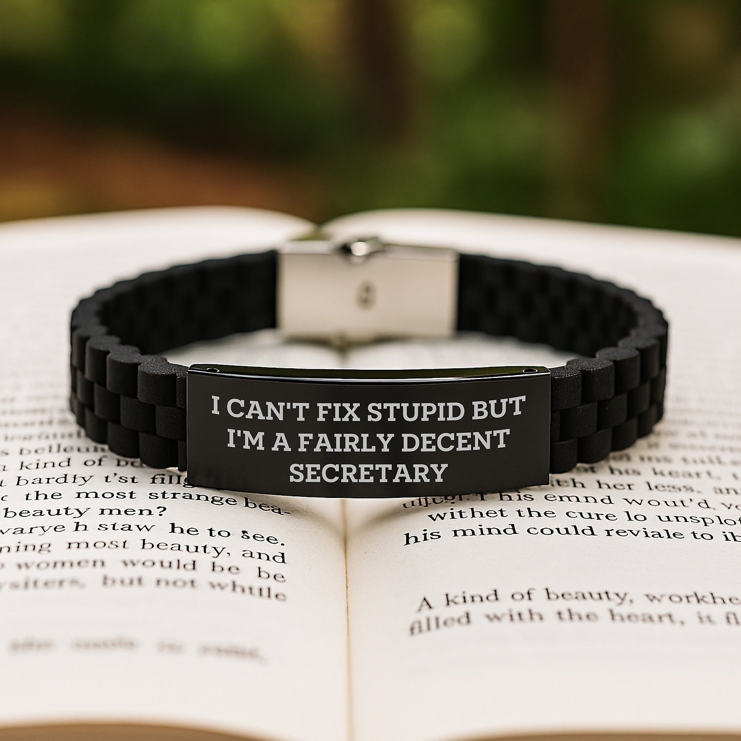 Secretary Humor Gifts from Friends, Funny Quote Glide lock Clasp Black Steel Adjustable Secretary Gift for Men, Women, Coworkers, Family - Inspirational Graduation Unique Gifts - Image 2