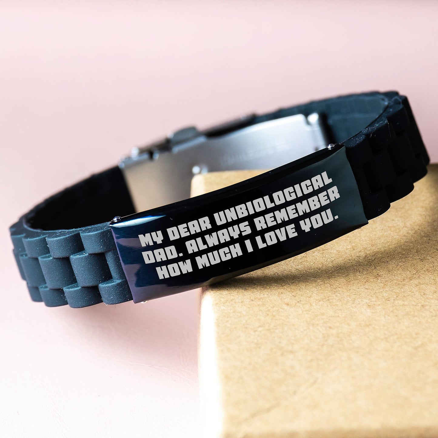 Funny Unbiological Dad Gifts, Glide lock Clasp Bracelet, Mother's Day Unique Gifts from Men to Unbiological Dad - Image 3