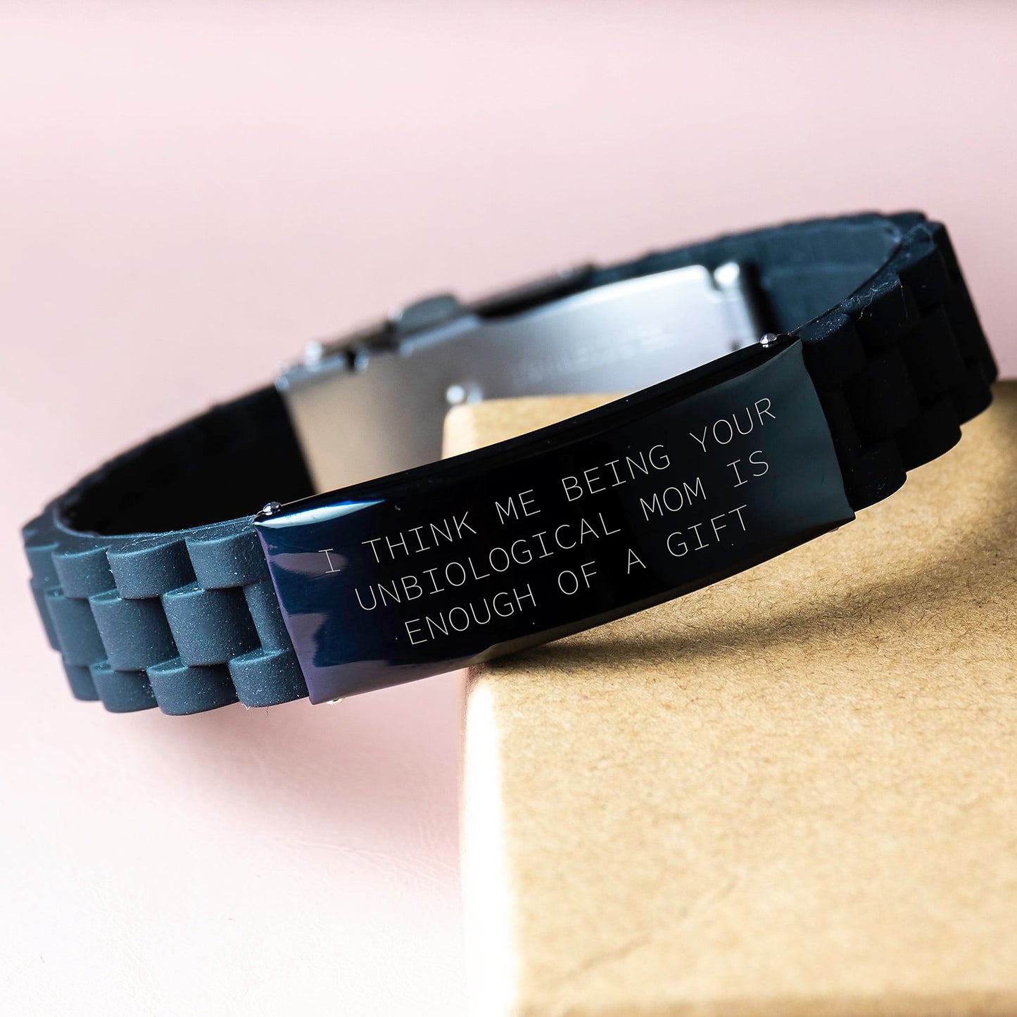 Funny Unbiological Mom Gifts, Valentine's Unique Gifts from Men for Unbiological Mom, Glide lock Clasp Bracelet - Image 3