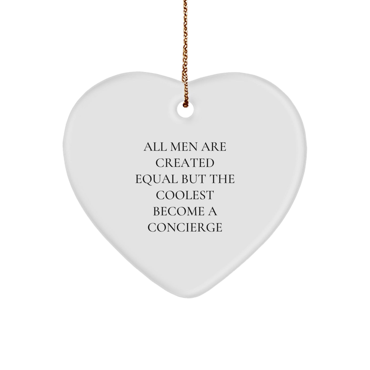 Funny Concierge Heart Ornament Gifts from Men Friends Coworkers Family, Unique Heart Shaped Ornament for Concierge, Christmas Unique Gifts for Men Friends Coworkers Family - Image 1
