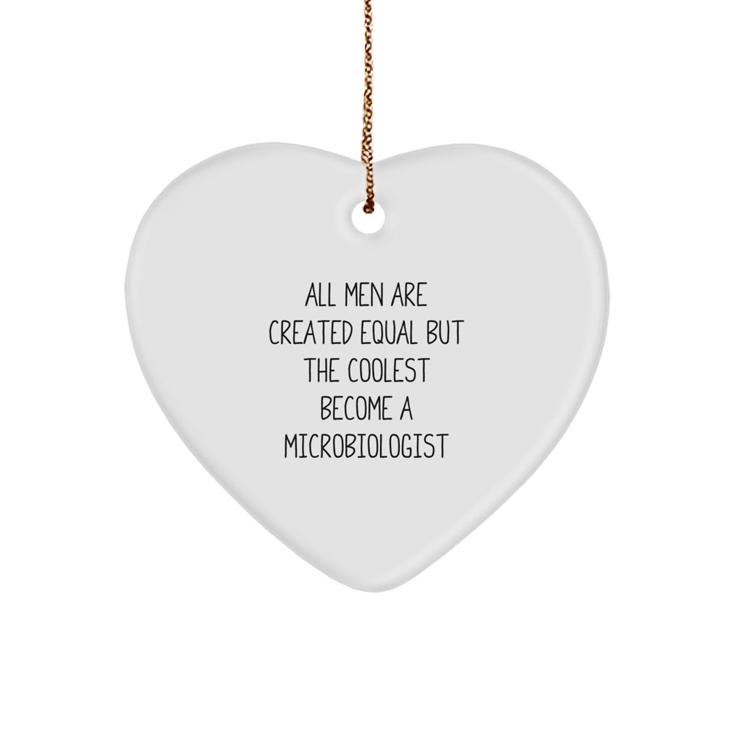 Funny Microbiologist Gifts from Men for Microbiologist Friends - Microbiologist Heart Ornament Christmas Unique - Image 1
