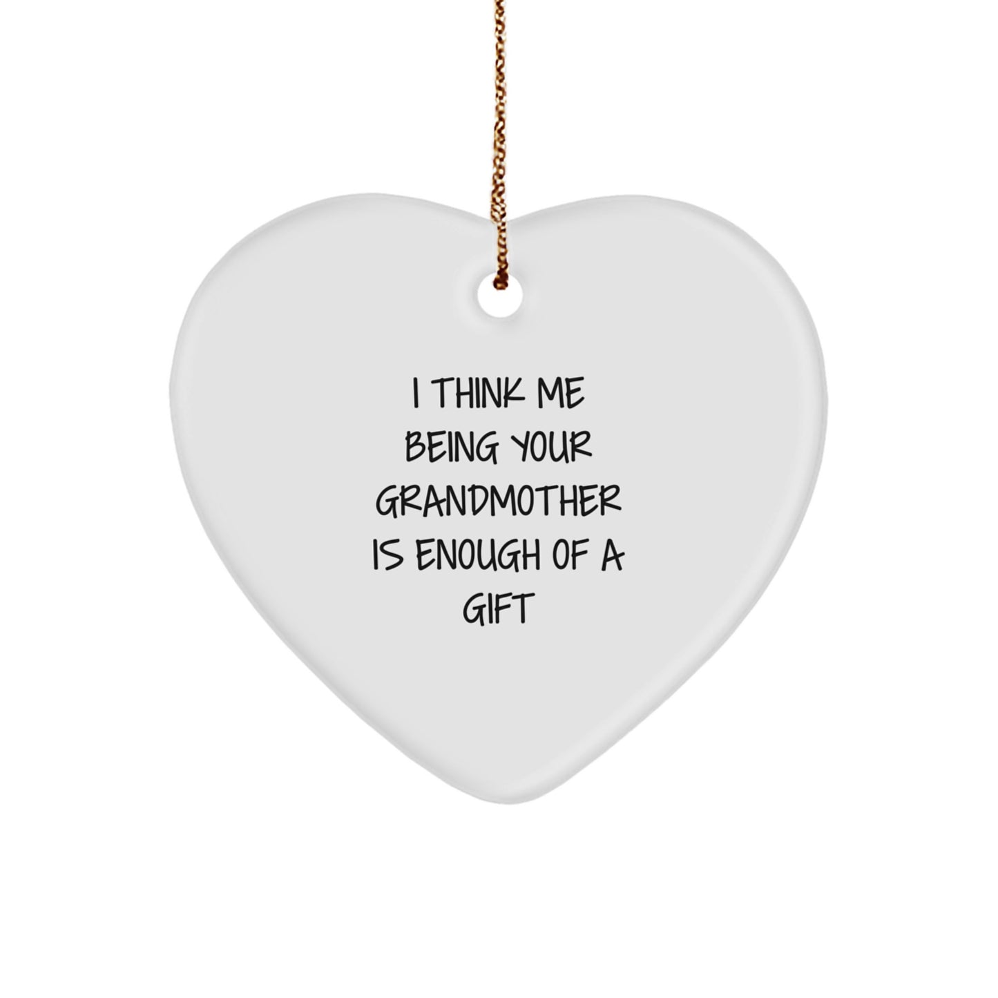 Playful Grandmother Heart Ornament for Grandma – Novelty Christmas Gift - Image 1