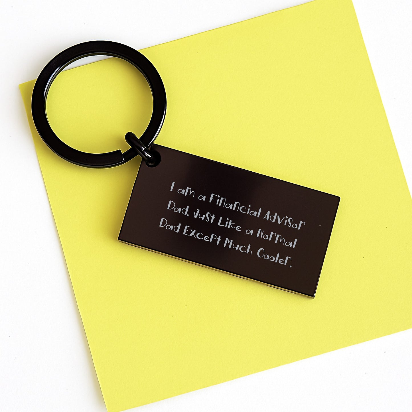 Cute Financial Advisor Keychain Gifts from Dad, Engraved Funny Quote for Birthday Men, Women, Friends, Coworkers, Family - Image 3