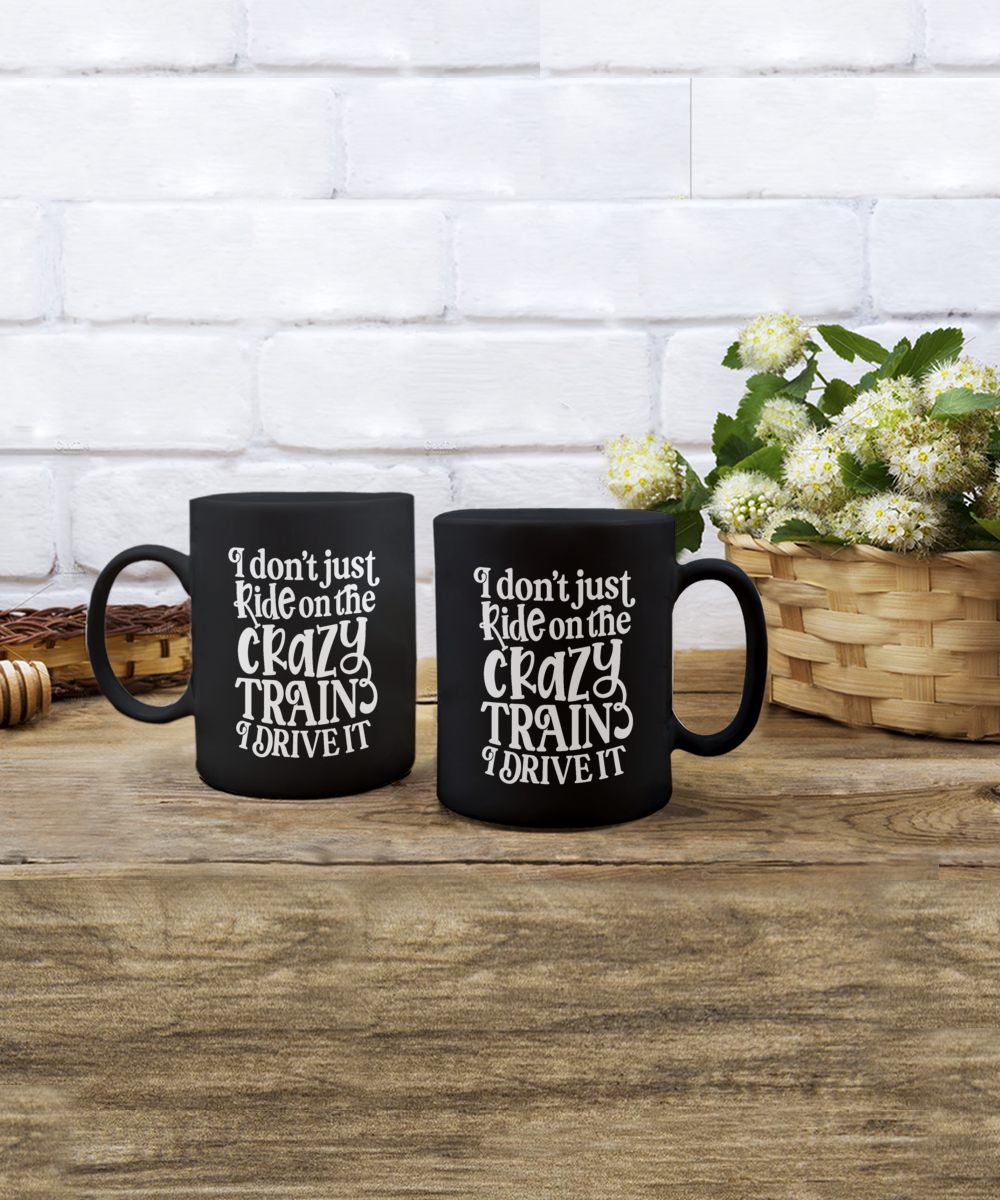 Crazy Train 11oz Black Mug