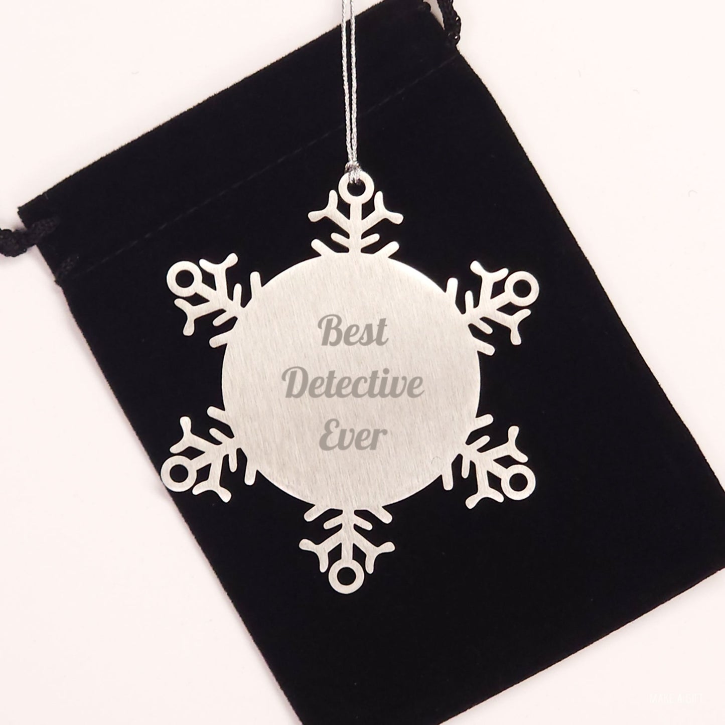 Detective's Best Snowflake Ornament Gifts from Family, Christmas Unique Detective Gifts, Best Detective Ever Quote, Snowflake Ornament for Detective, Detective Gifts for Best Detective Ever - Image 2