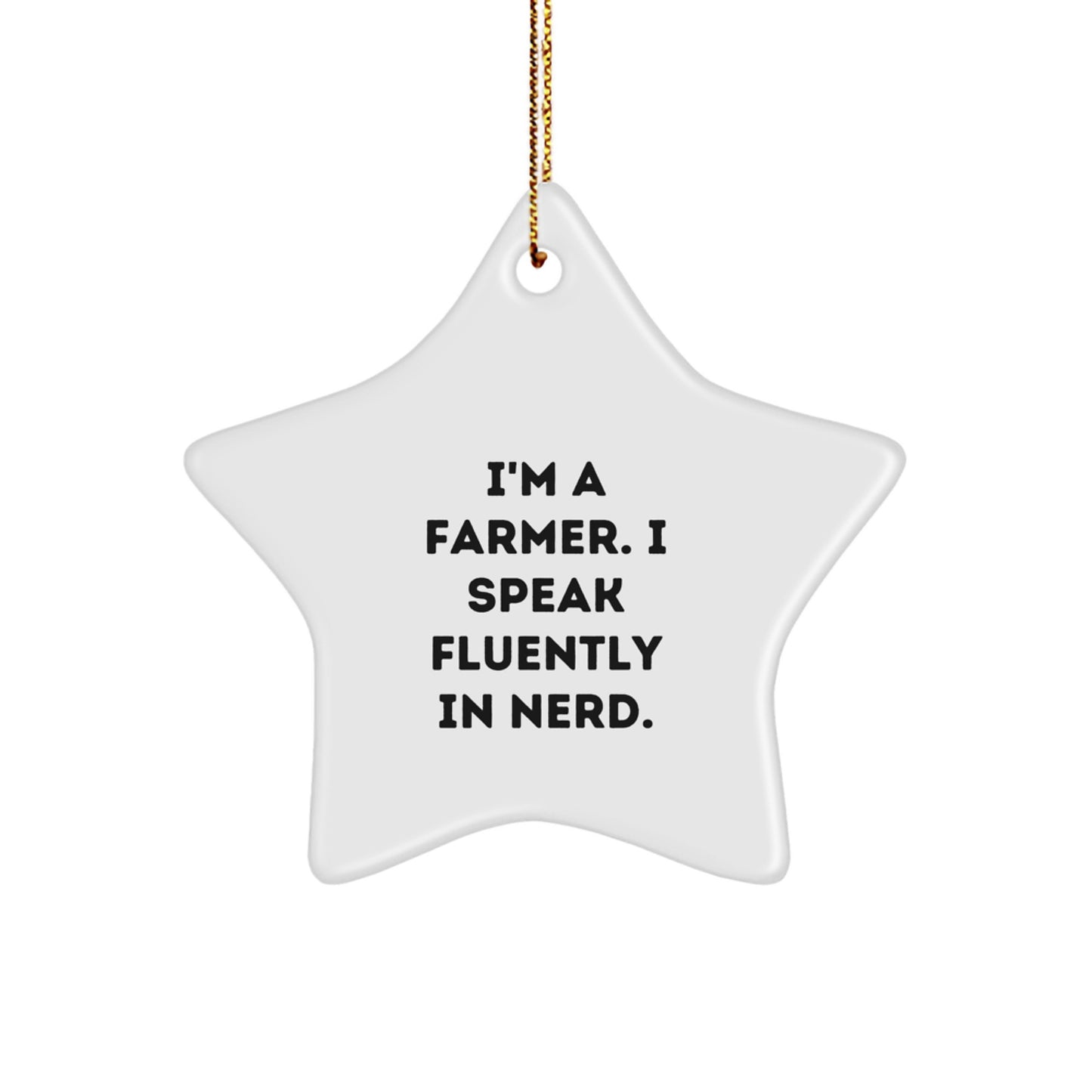 Funny Farmer Star Ornament Gifts from Friends for Men, Unique Christmas Decorations for Farmers, genius-Themed Star-Shaped MDF Decor - Image 1