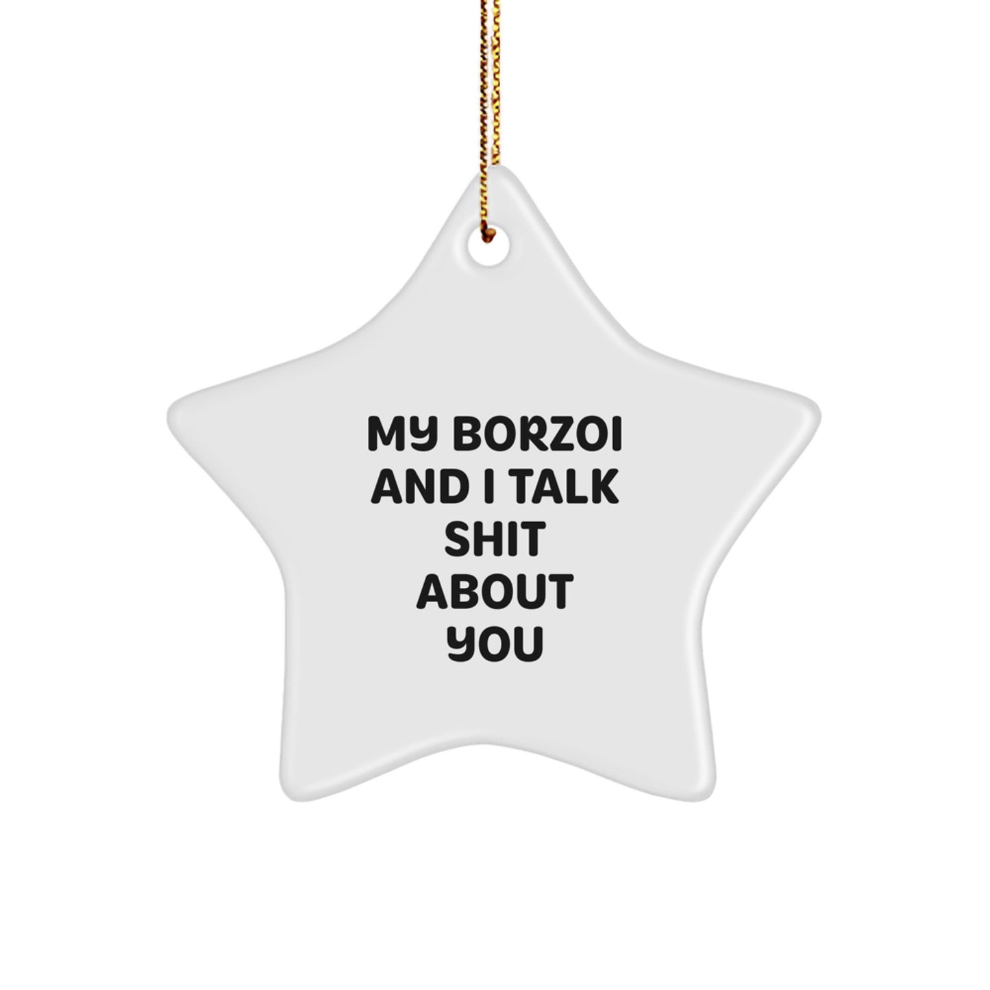 Funny Borzoi Dog Star Ornament Gifts from Family Members for Borzoi Dog Lovers Christmas Unique Decorations - Image 1