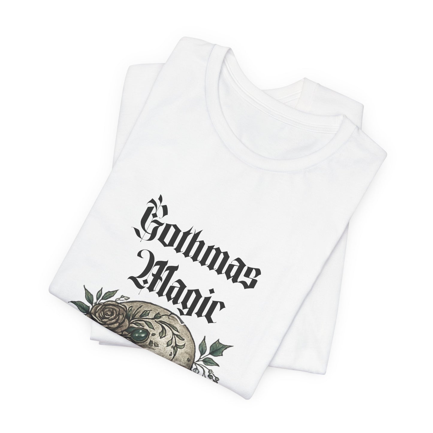 Gothmas Magic Skull Tee — Gothic Holiday Skull & Rose T-Shirt