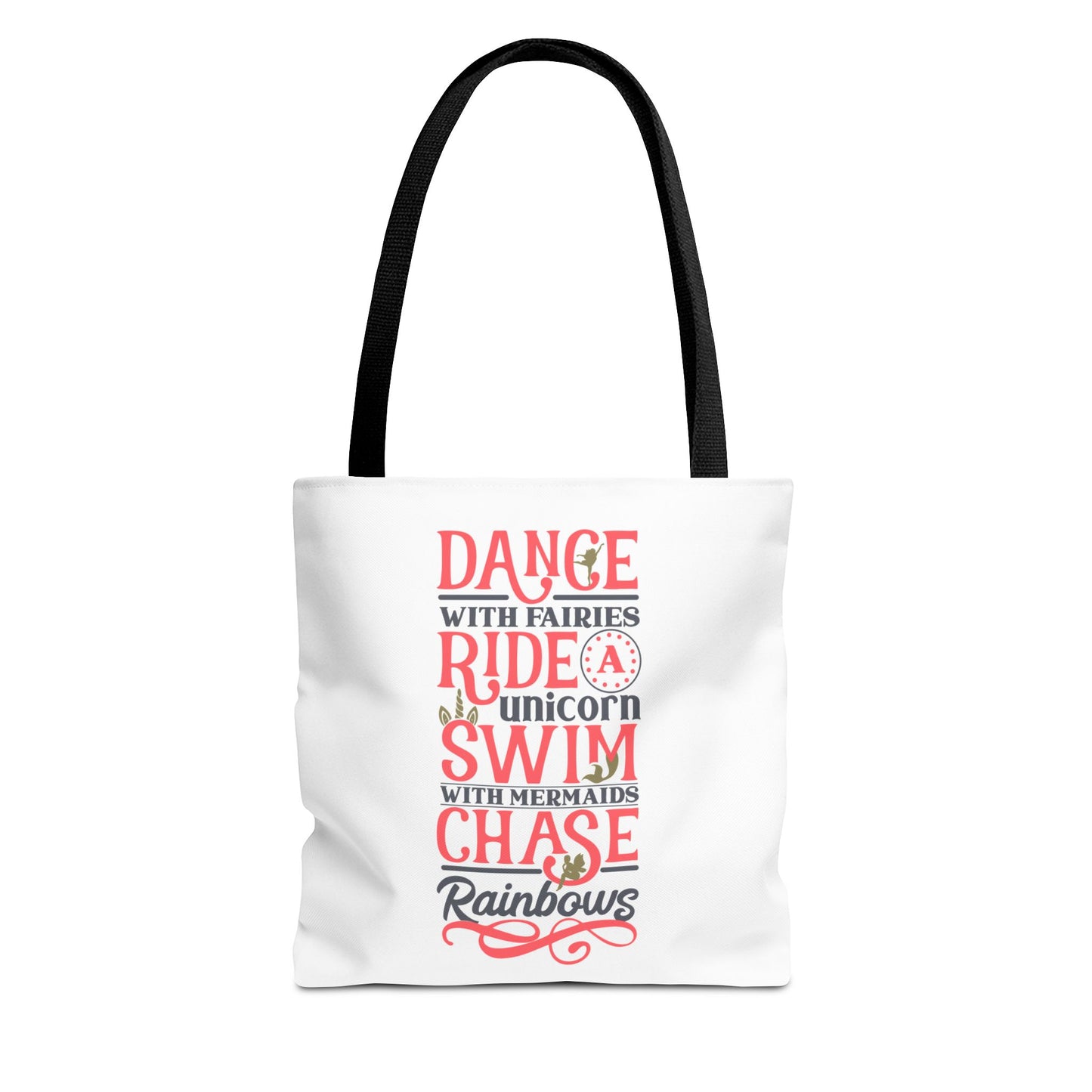 Whimsical Adventure Tote Bag - Dance with Fairies, Ride Unicorns, Swim with Mermaids