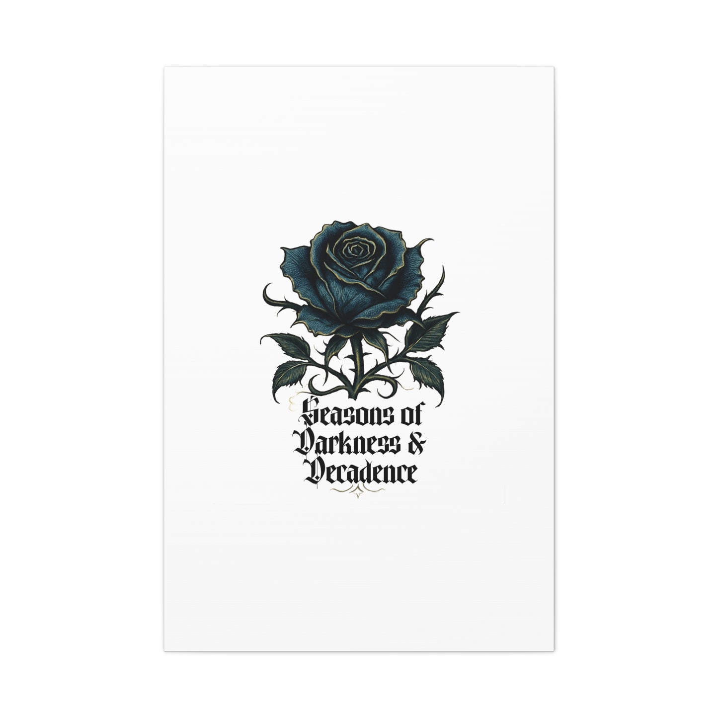 Canvas Wall Art — Gothic Blue Rose "Seasons of Darkness & Decadence"